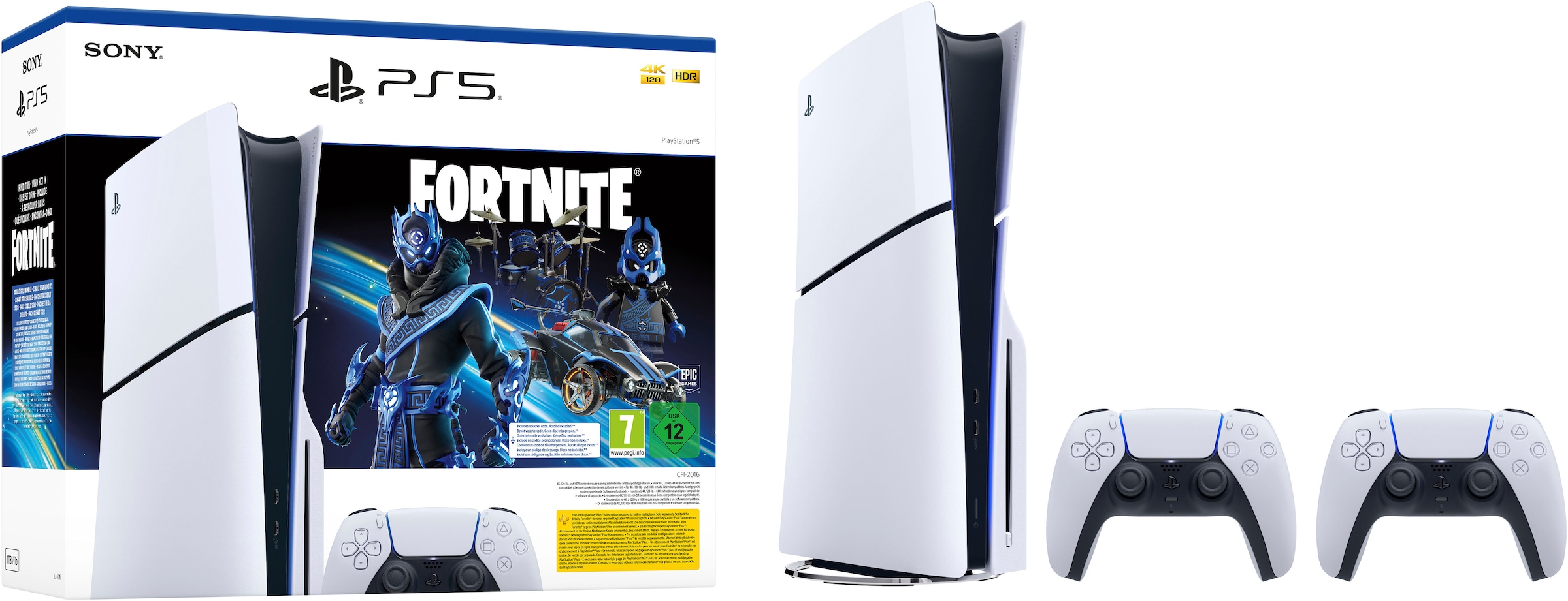 PlayStation 5 Spielekonsole »Disk Edition (Slim) – Fortnite Cobalt Star Bundle + zweiten DS«