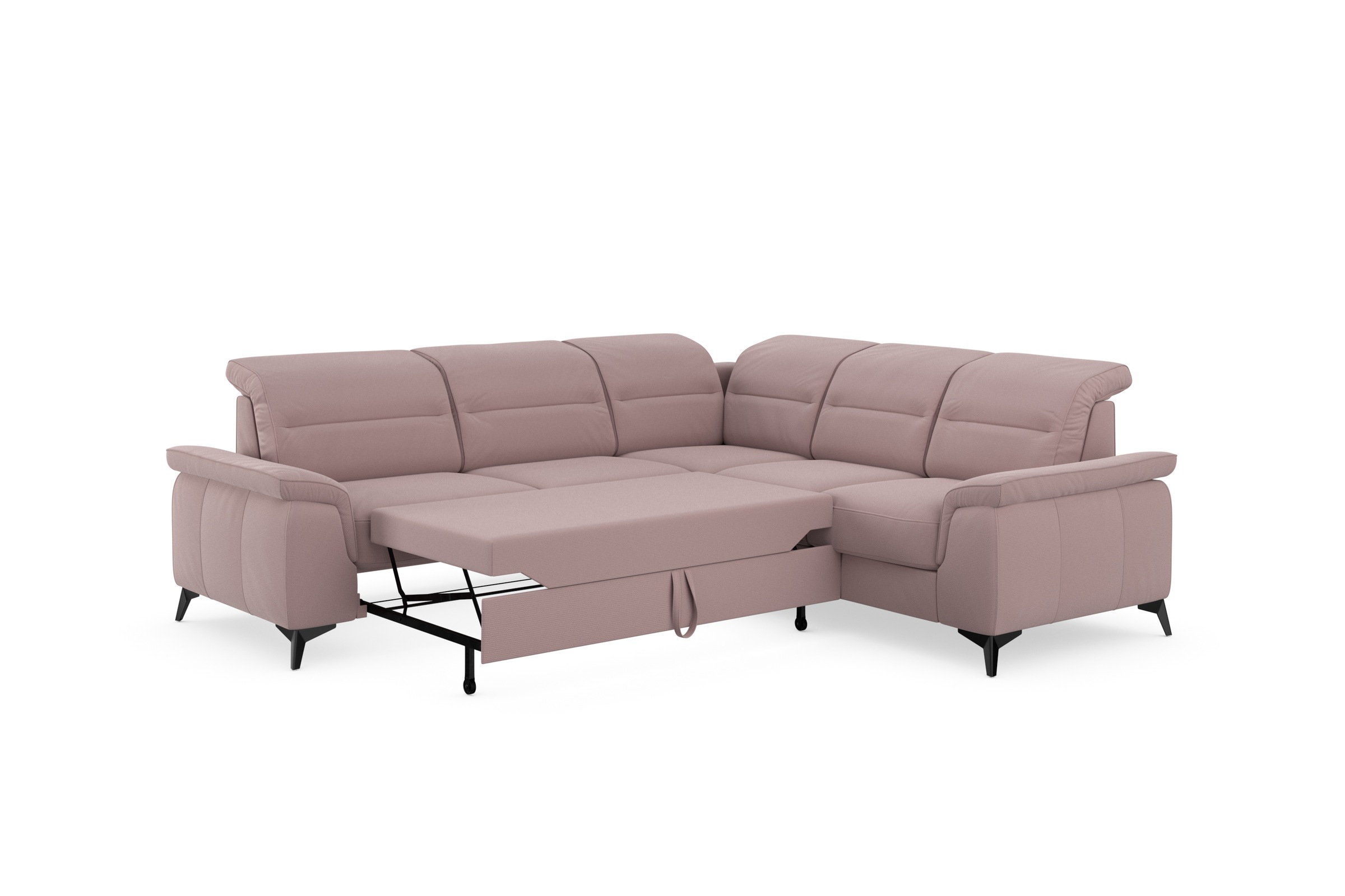 sit&more Ecksofa »Sinatra L-Form«, optinal mit Kopfteilverstellung und Armteilfunktion, Metallfüße