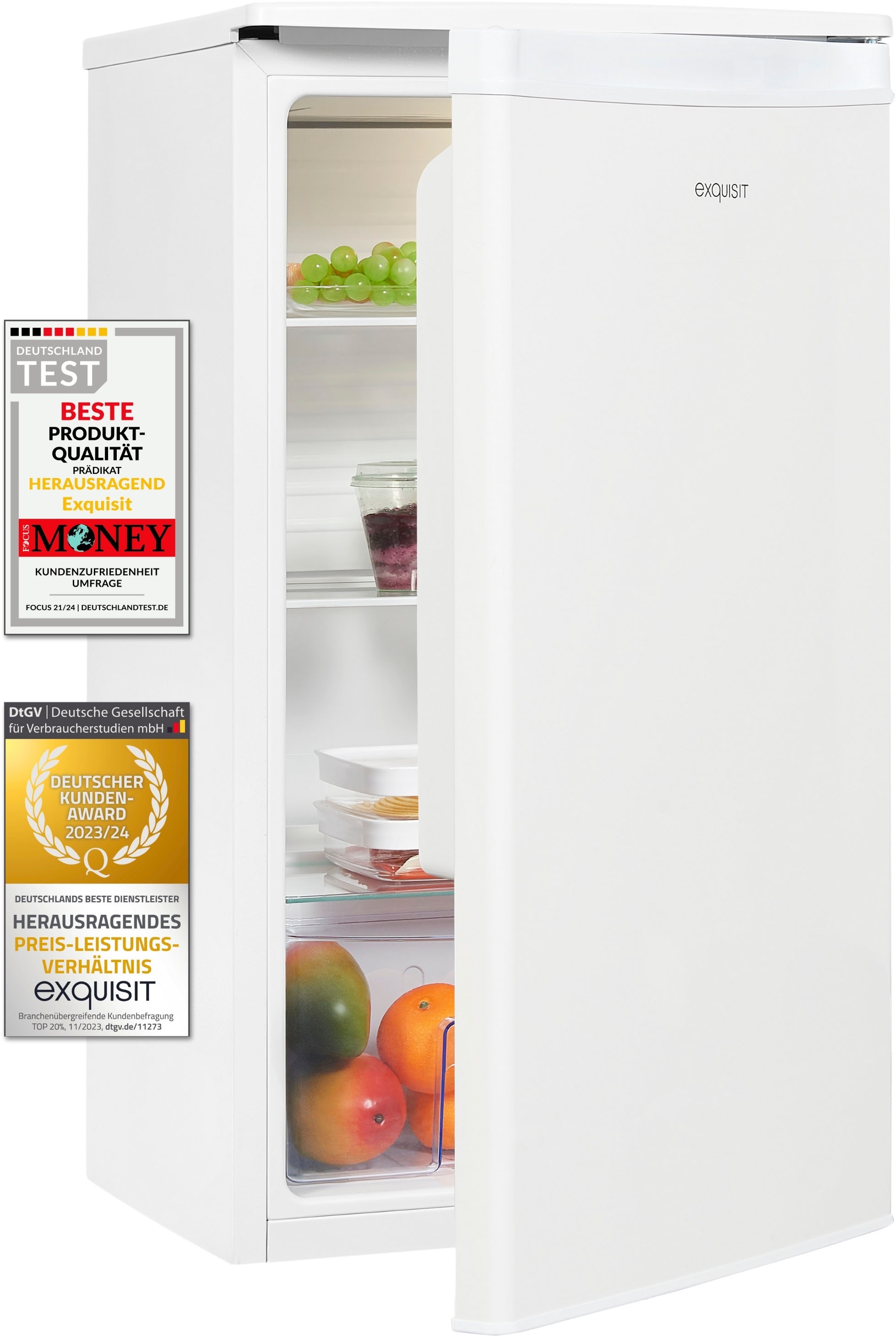 exquisit Vollraumkühlschrank »KS85-V-0O91E weiss« 84,3 cm hoch 45 cm breit günstig online kaufen