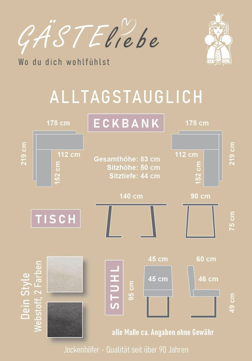 OTTO home Eckbankgruppe »ENNO (Set, 4-tlg. Tisch, Bank und 2 Stühle), Taschenfederkern« Tisch (140x90cm) schwarz, Bank und Stühle anthrazit oder beige