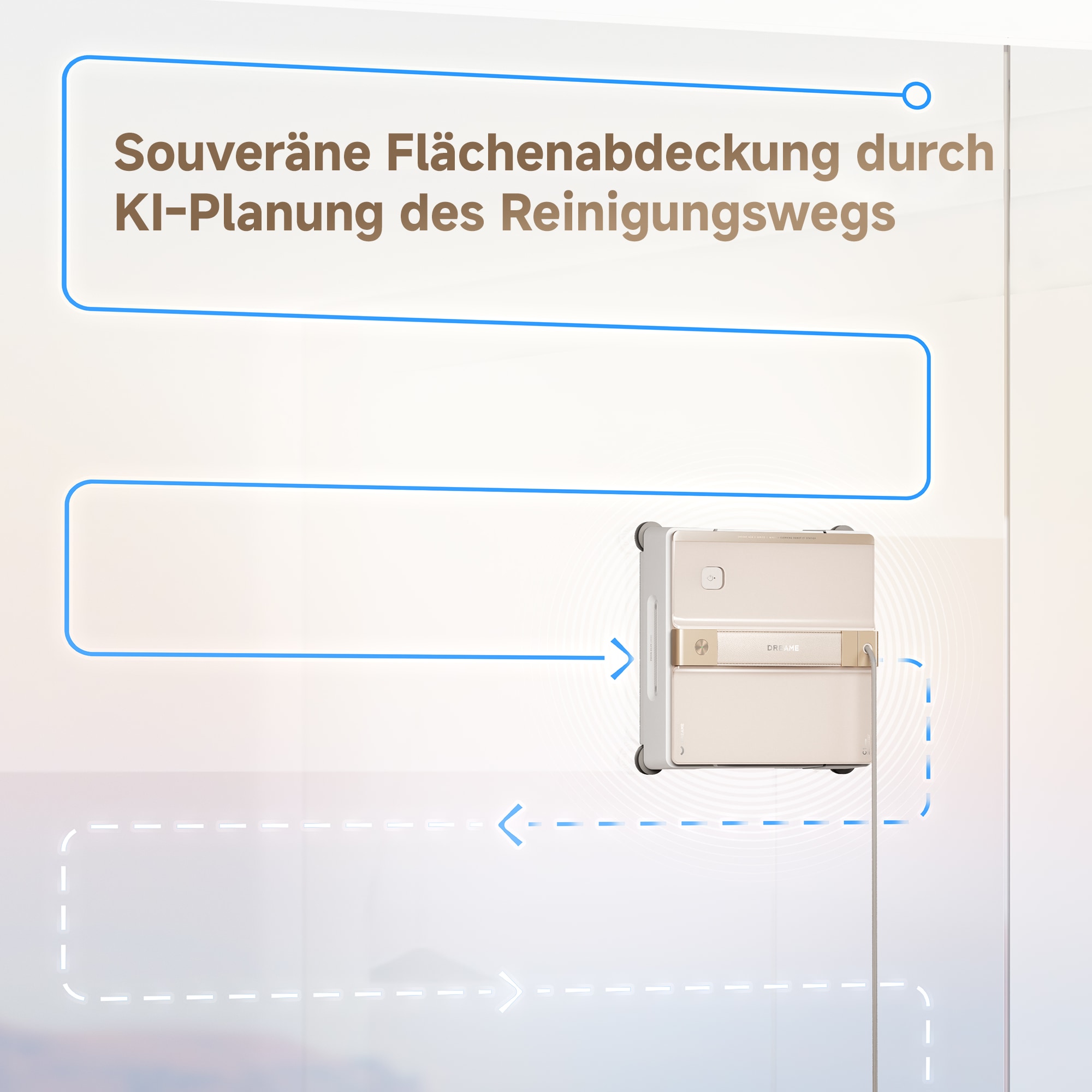 Dreame Fensterputzroboter »C1«, KI-Routenplanung, 5.000Pa Saugkraft, Hindernisvermeidung