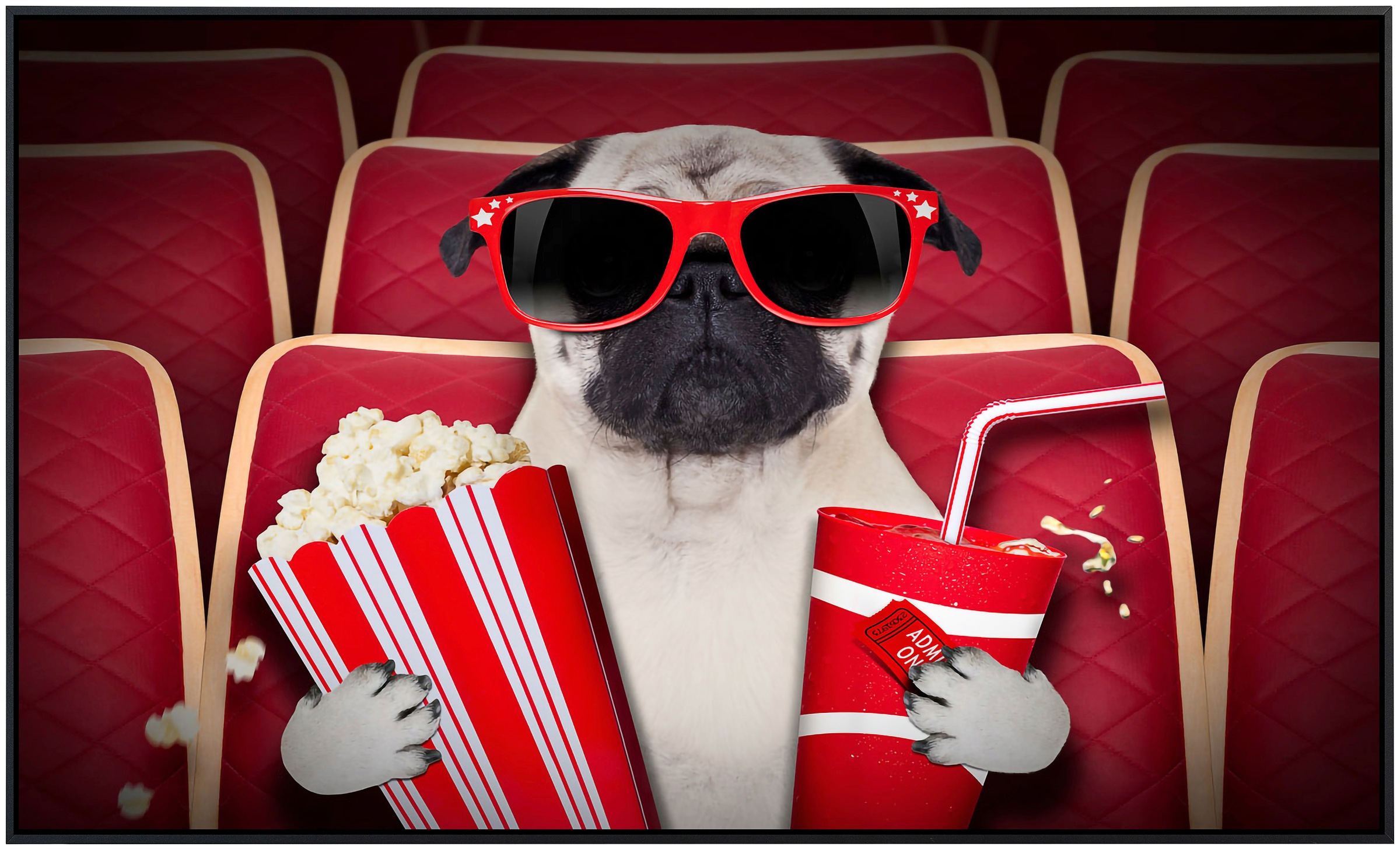 Papermoon Infrarotheizung »Hund im Kino«, sehr angenehme Strahlungswärme