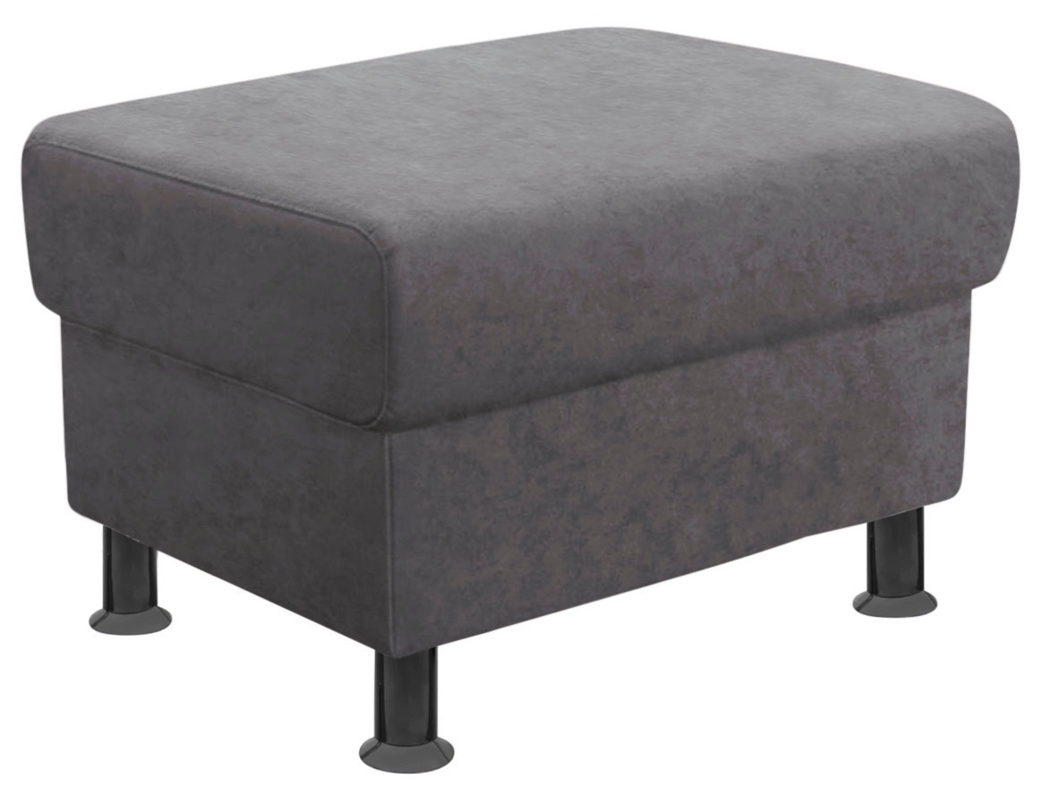 TRENDMANUFAKTUR Hocker »Rondo, Polsterhocker zur Serie, Breite 67 cm, Füße schwarz«, Fußhocker wahlweise mit Federkern, in verschiedenen Bezügen bestellbar