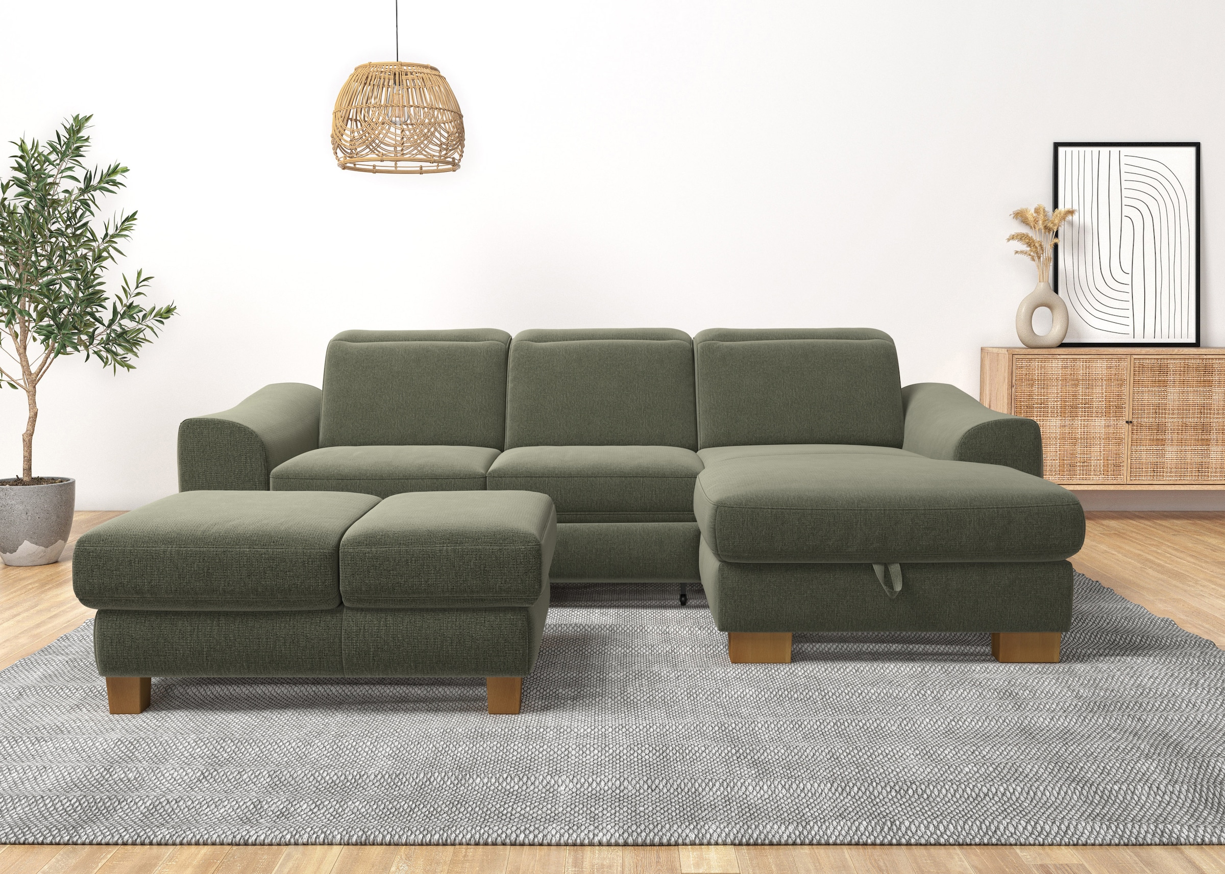 Home affaire Ecksofa »Dundee L-Form«, wahlweise mit Kopfteilverstellung und günstig online kaufen