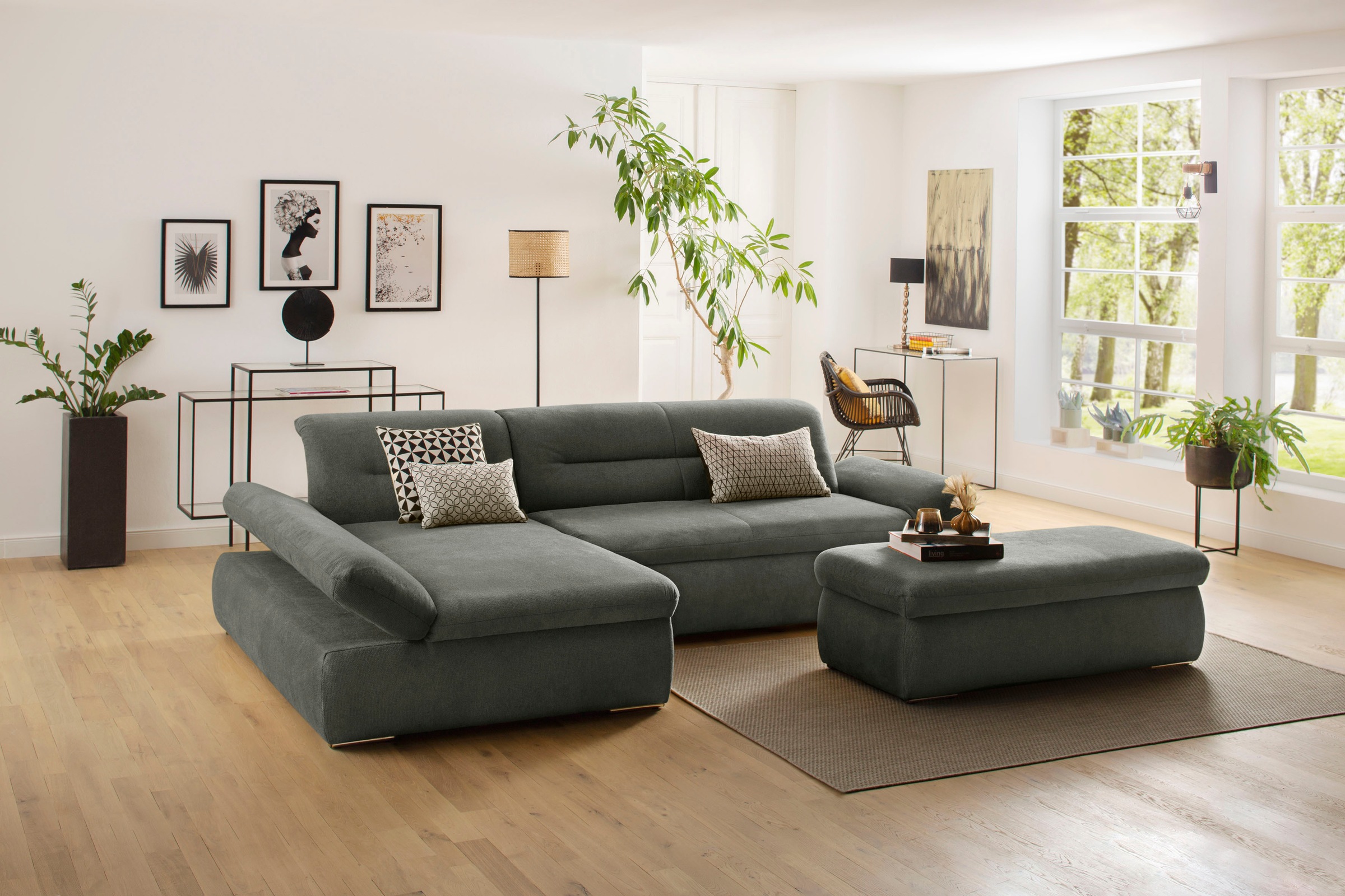 INOSIGN Ecksofa »Avesa L-Form« Wahlweise mit Armteilvertsellung und Bettfun günstig online kaufen