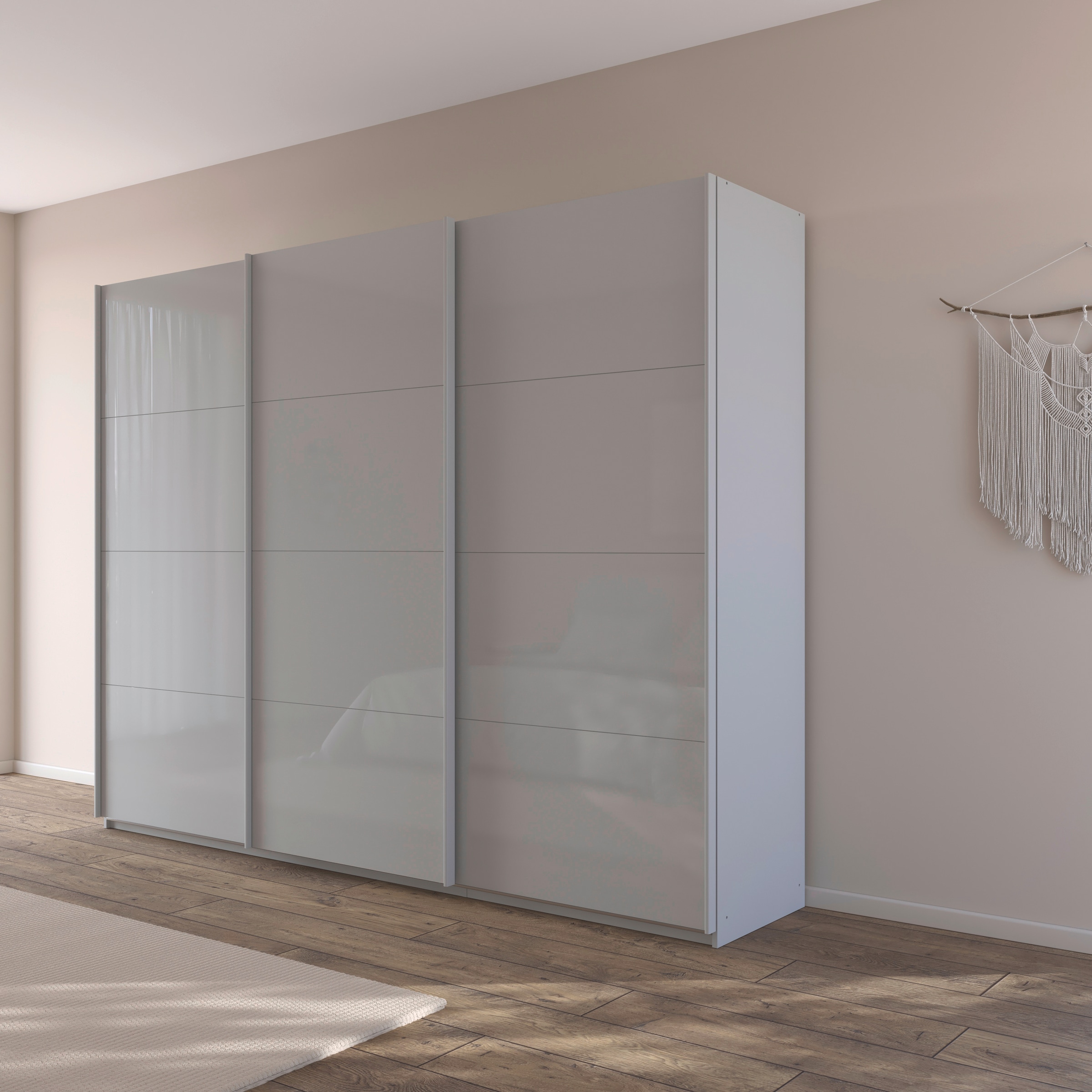 rauch Schwebetürenschrank »Kleiderschrank Schrank Garderobe AGORDO mit Glasfront«, durchdachte Innenausstattung, in 4 Breiten und 2 Höhen MADE IN GERMANY
