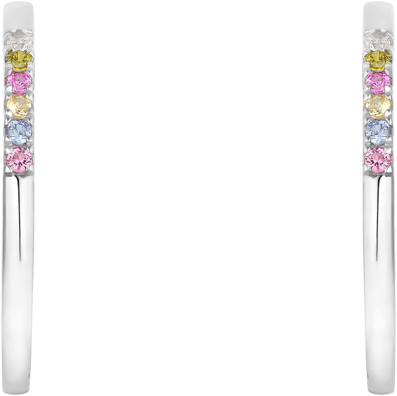 s.Oliver Paar Creolen »Regenbogen-Optik, 2037840«, mit Zirkonia (synth.)