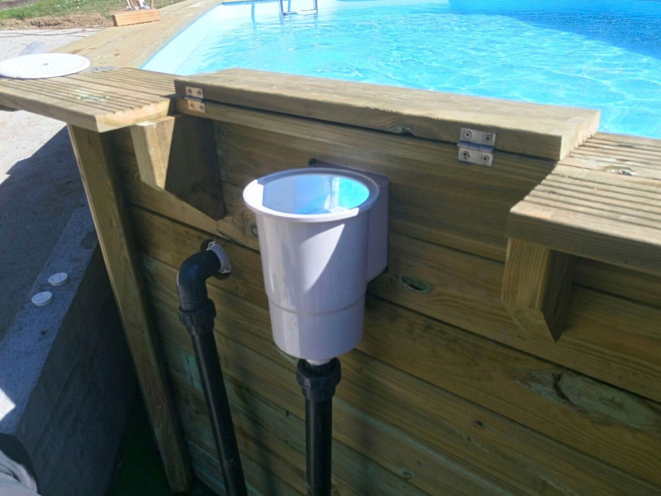 Gre Achteckpool »VASTO mit Edelstahlleiter« Kiefernholz, ØxH: 428x136 cm