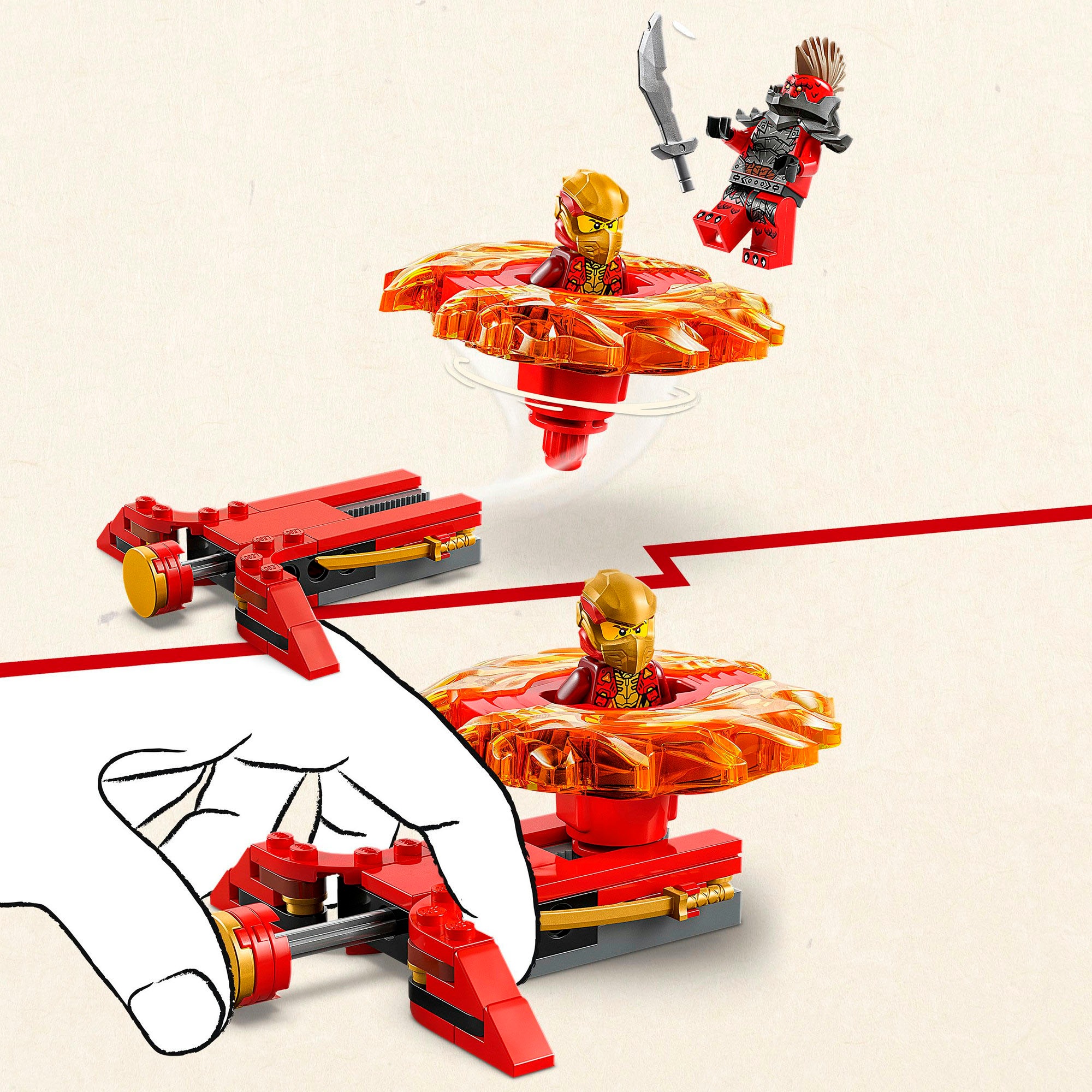 LEGO® Konstruktionsspielsteine »Kais Drachen-Spinjitzu-Spinner (71823), LEGO Ninjago«, (54 St.), Made in Europe