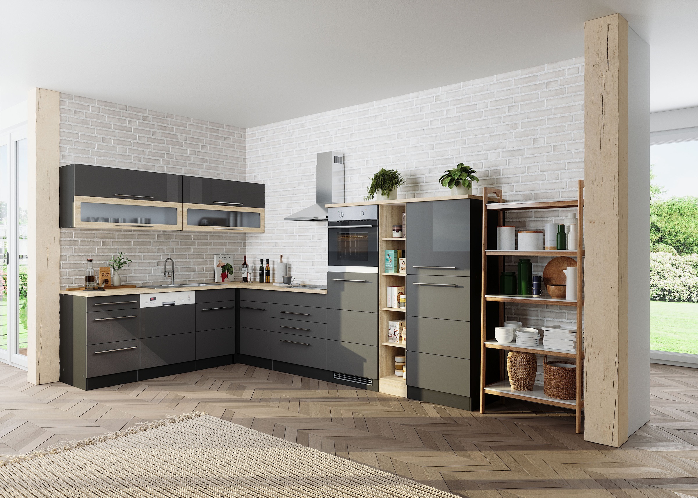 KOCHSTATION Winkelküche "KS-Wien" Stellbreite 220 x 340 cm, wahlweise mit E günstig online kaufen