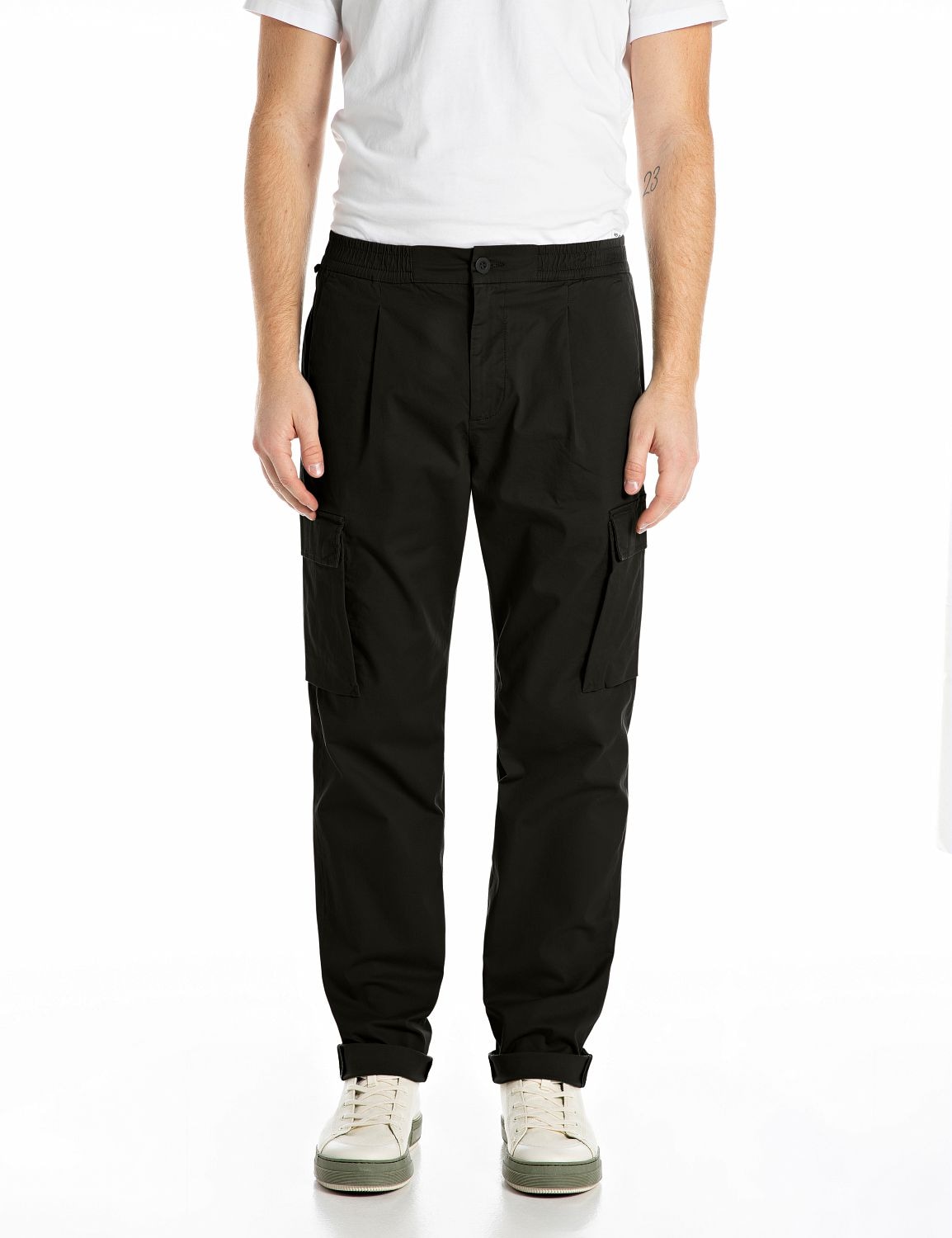 Replay Chinohose »Adhann«  aus Twill mit Cargotaschen, Tapered Fit