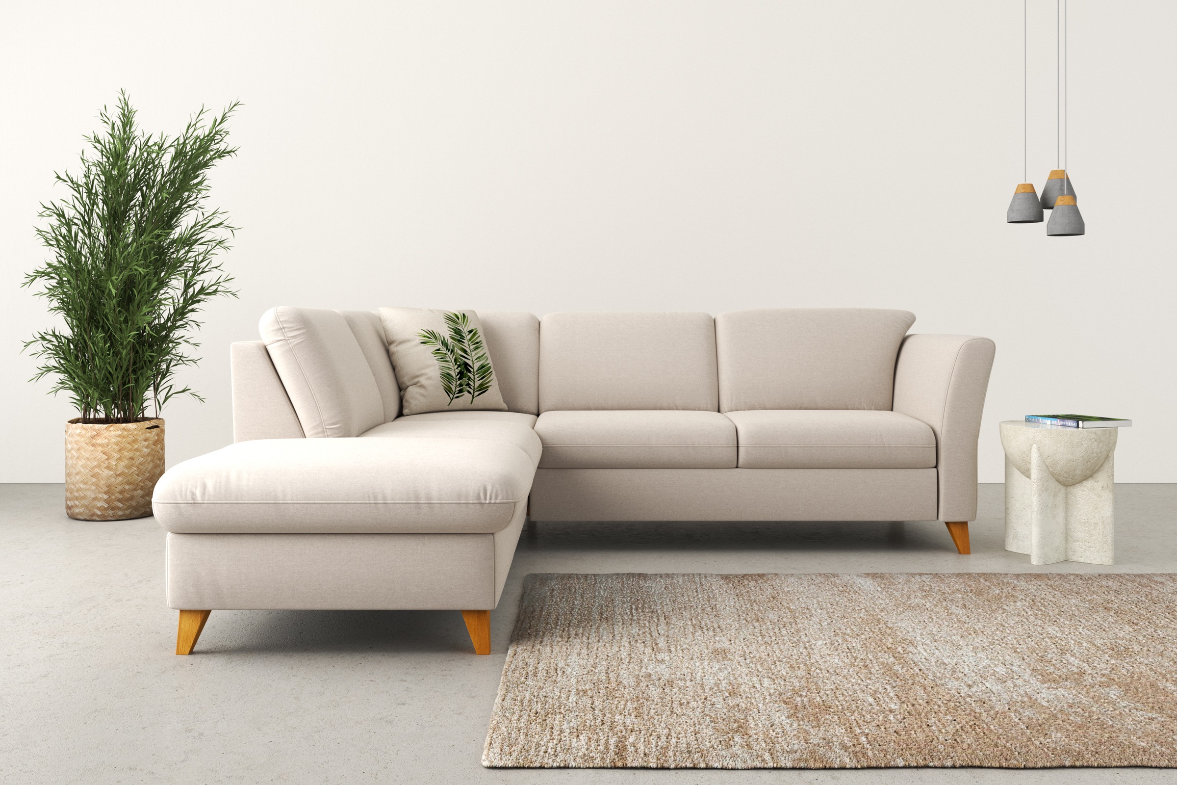 Home affaire Ecksofa »Trelleborg L-Form«, Federkern-Polsterung, wahlweise mit Bettfunktion und Stauraum