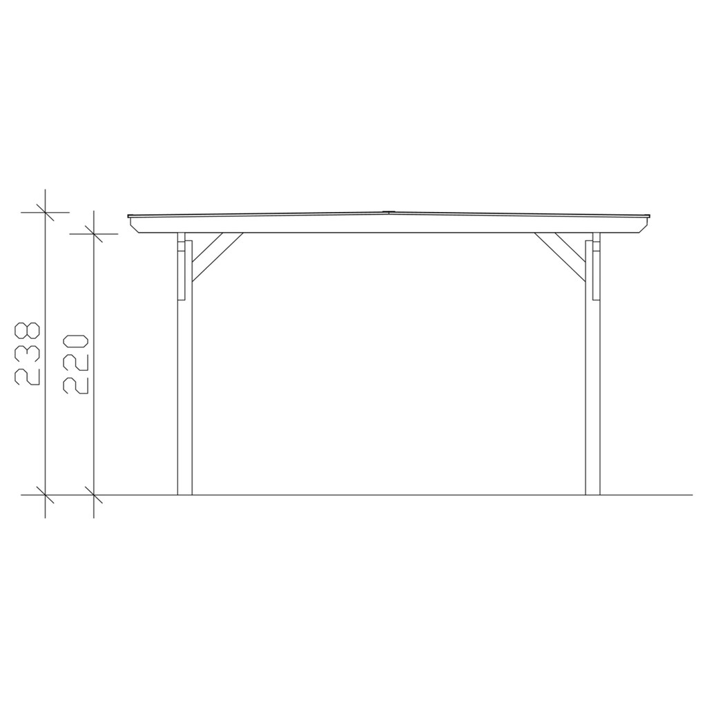 Skanholz Einzelcarport »Odenwald«, Leimholz-Nordisches Fichtenholz, 326 cm, weiß