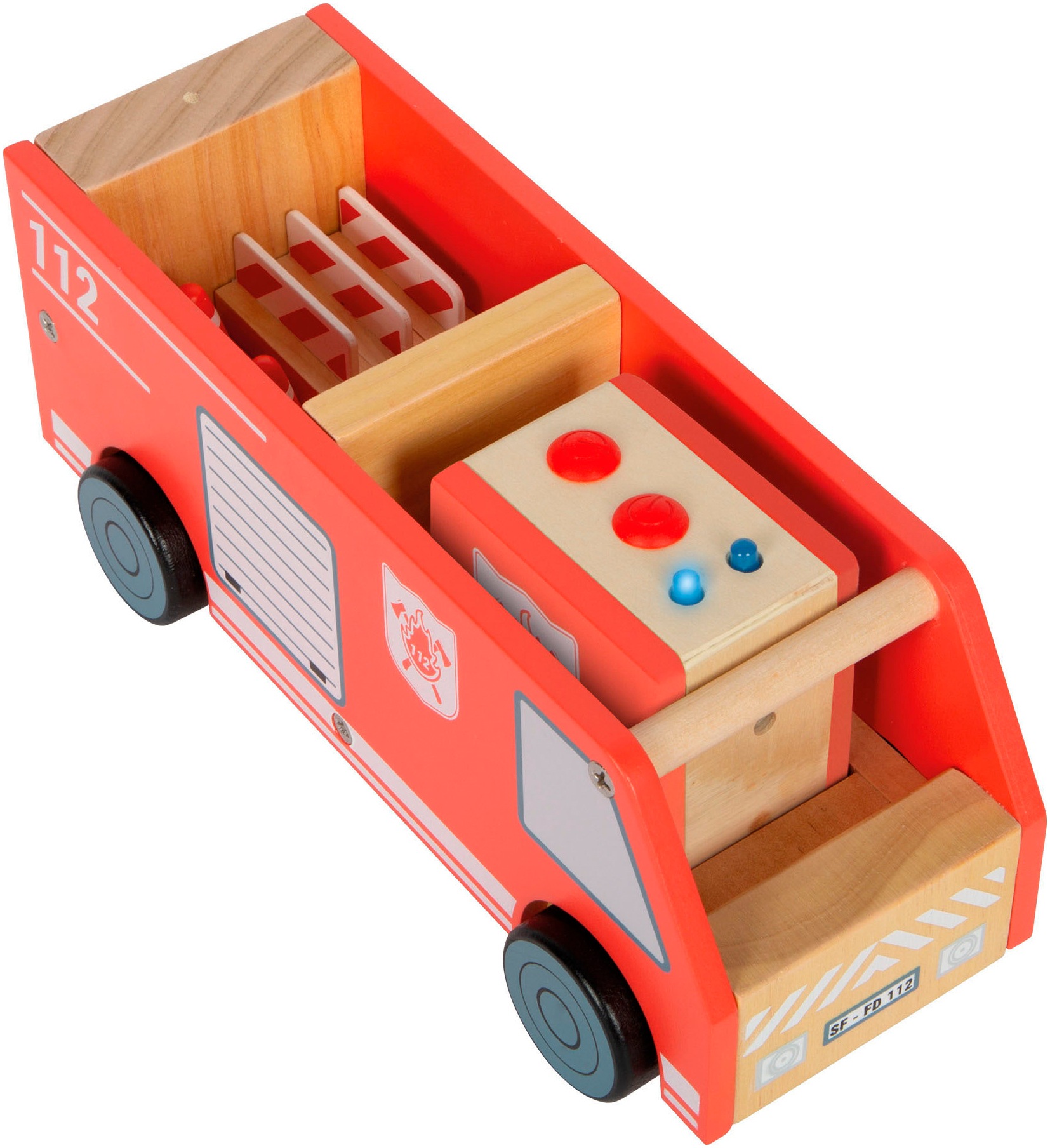 Small Foot Spielwelt »Große Feuerwache mit Zubehör« batteriebetriebenes Sound- & Lichtmodul für realistische Einsätze