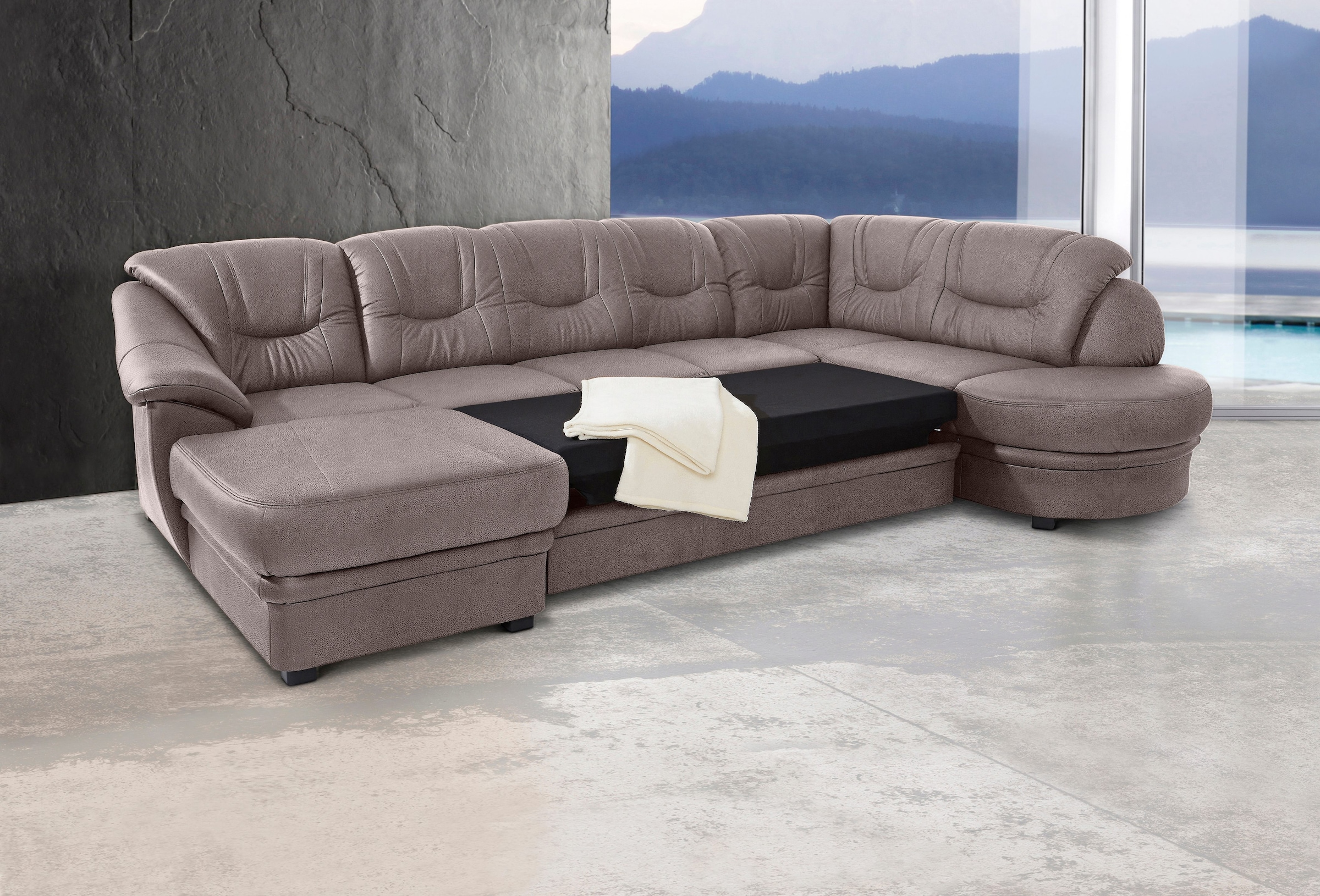 sit&more Wohnlandschaft »Savoni U-Form«, wahlweise mit Bettfunktion