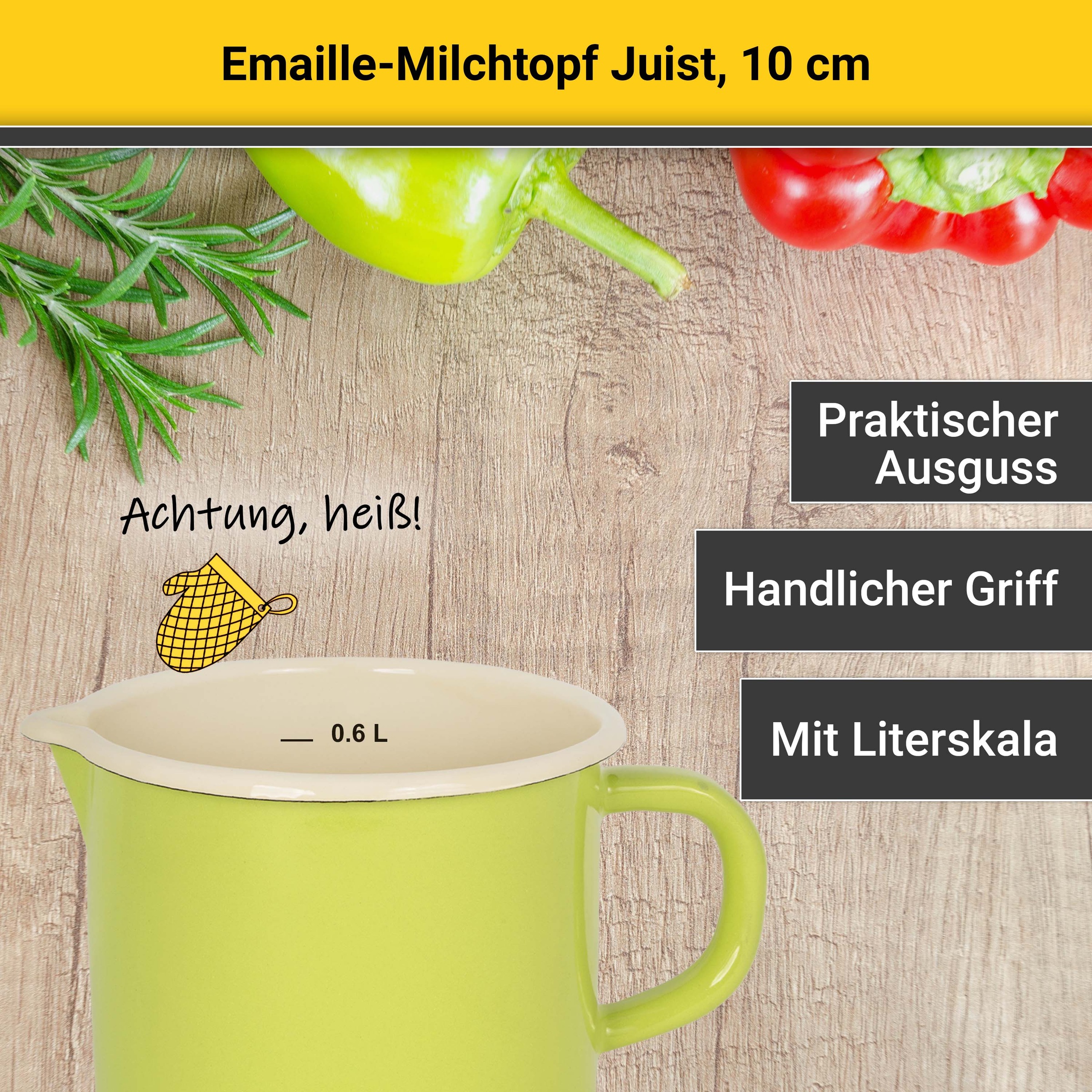 Krüger Milchtopf »Juist«, Emaille, (1 tlg.), Induktion