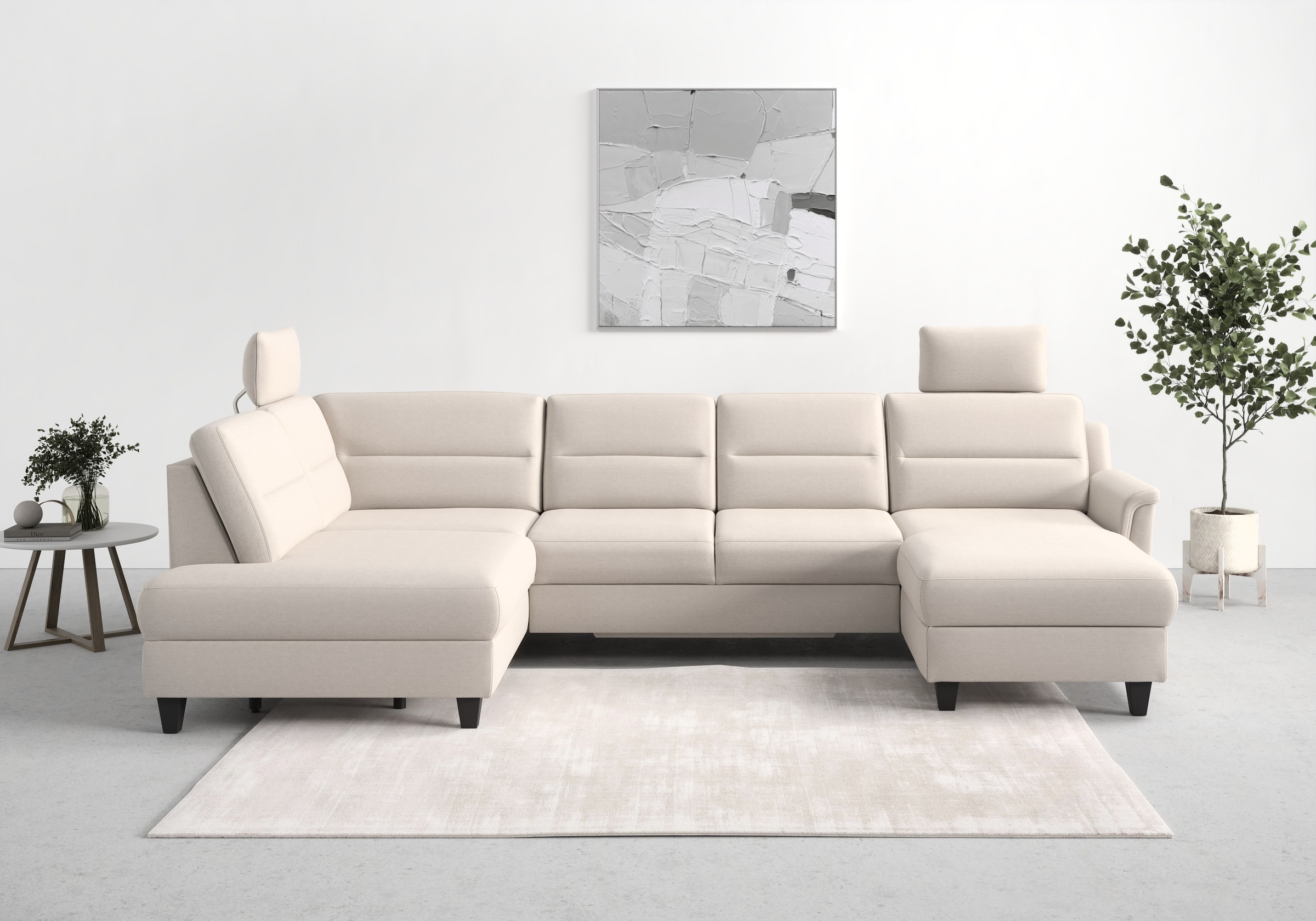 sit&more Wohnlandschaft »Farö U-Form« inklusive Federkern, wahlweise mit Bettfunktion und Bettkasten
