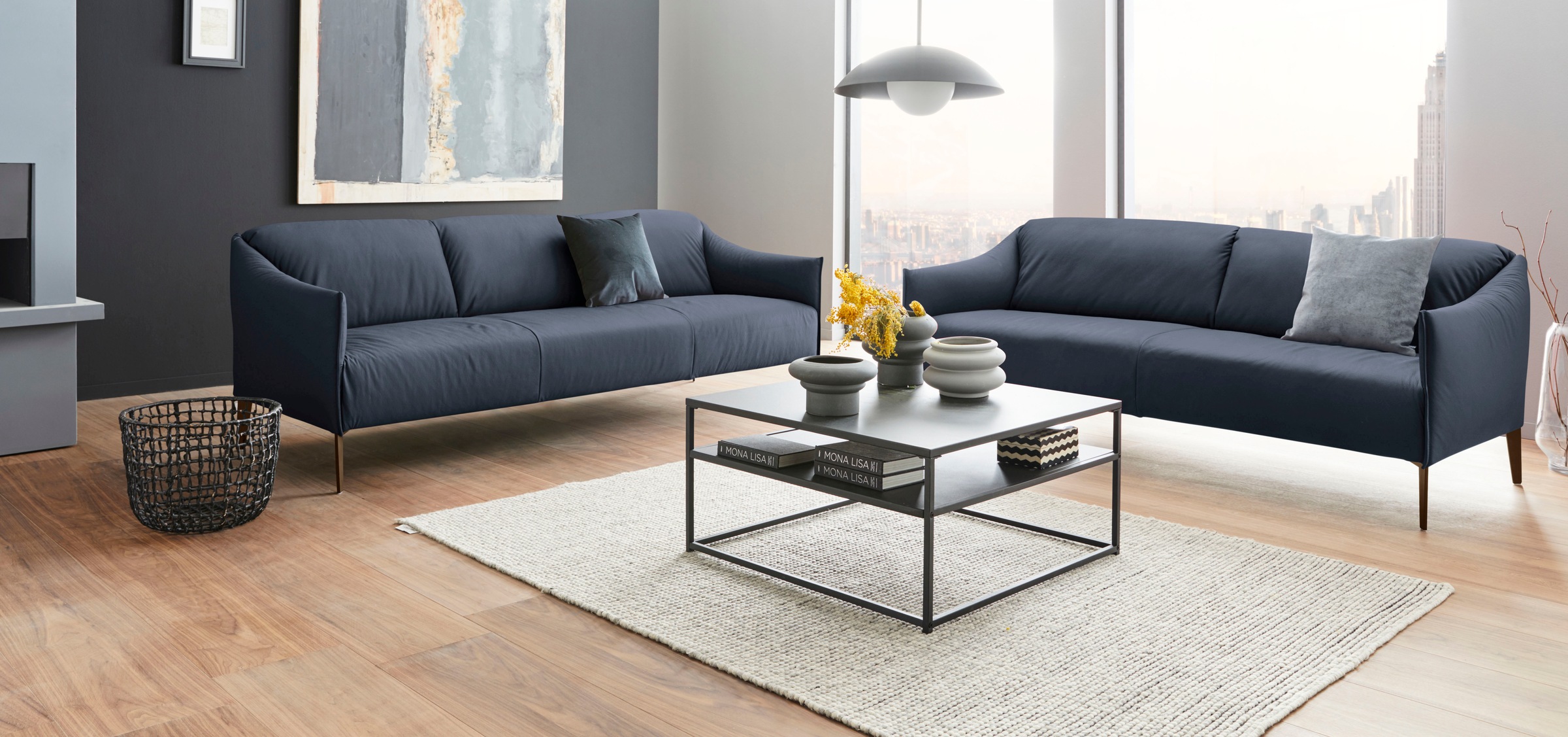 W.SCHILLIG 2,5-Sitzer »sally« mit Metall-Winkelfüßen in Bronze pulverbeschichtet, Breite 194 cm