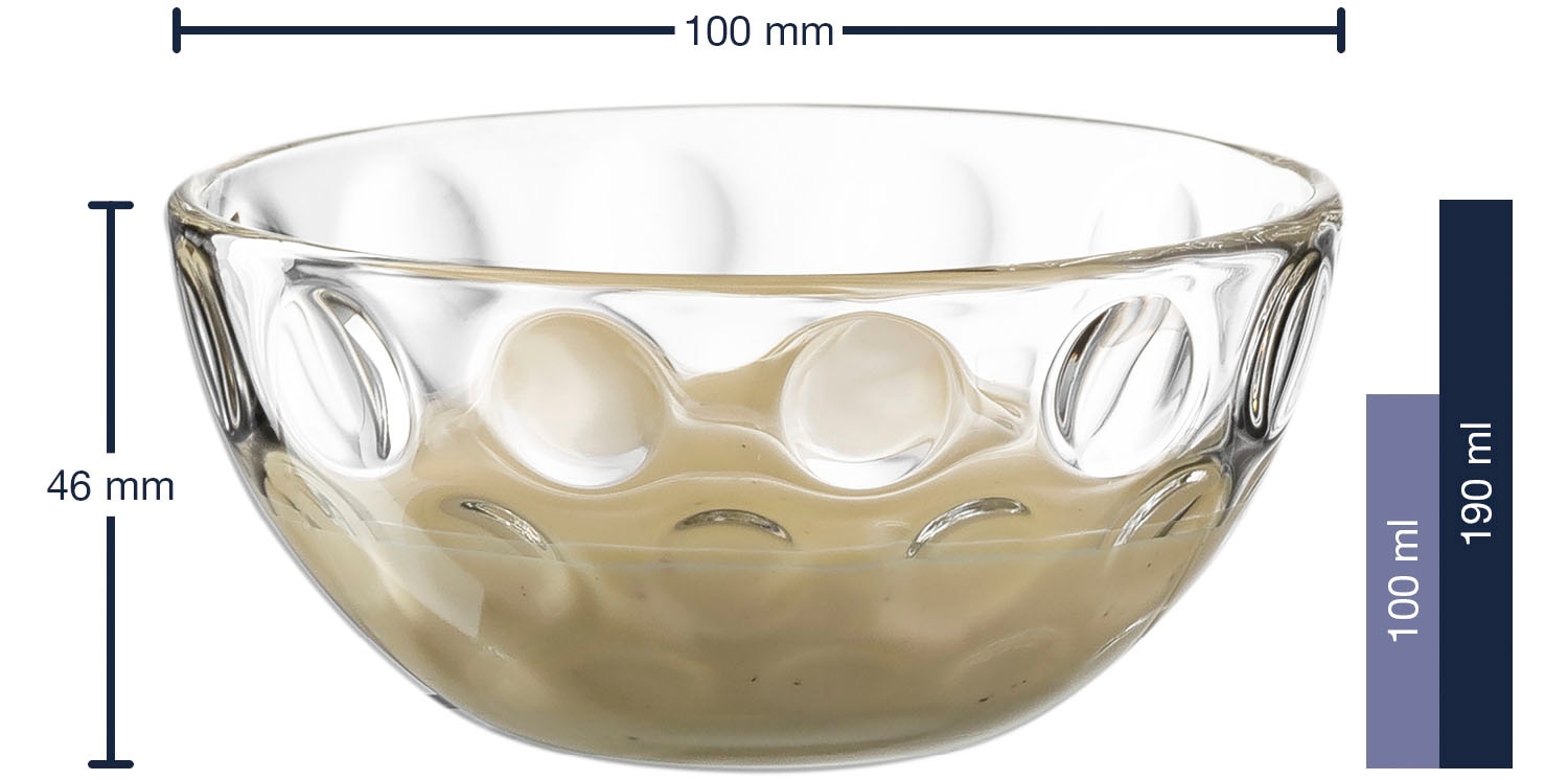 LEONARDO Schale »CUCINA OPTIC, 4er-Set«, 4 tlg., aus Glas, Spülmaschinengeeignet