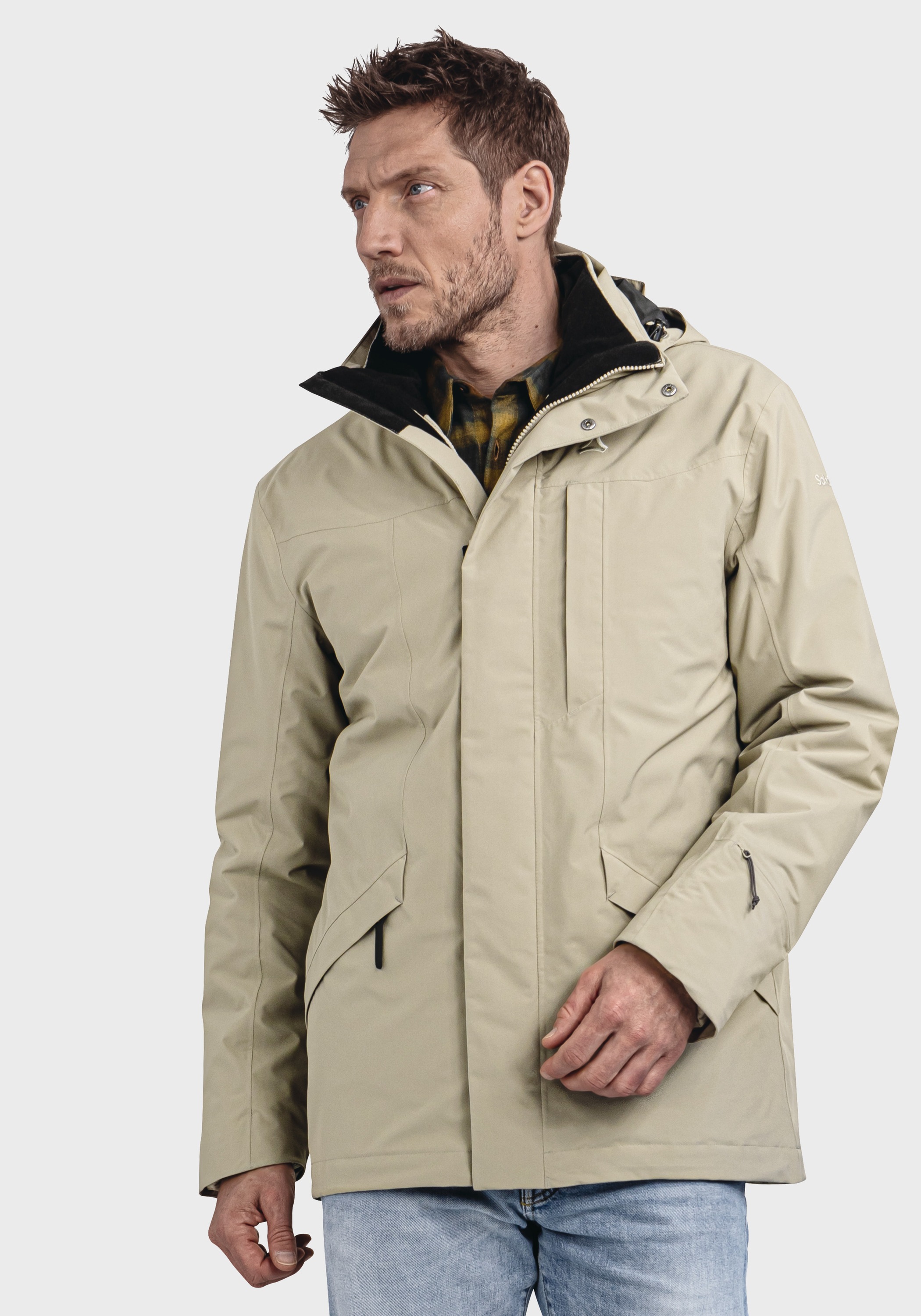 Schöffel Doppeljacke »Urban 3in1 Parka Style Borkol MNS«, mit Kapuze