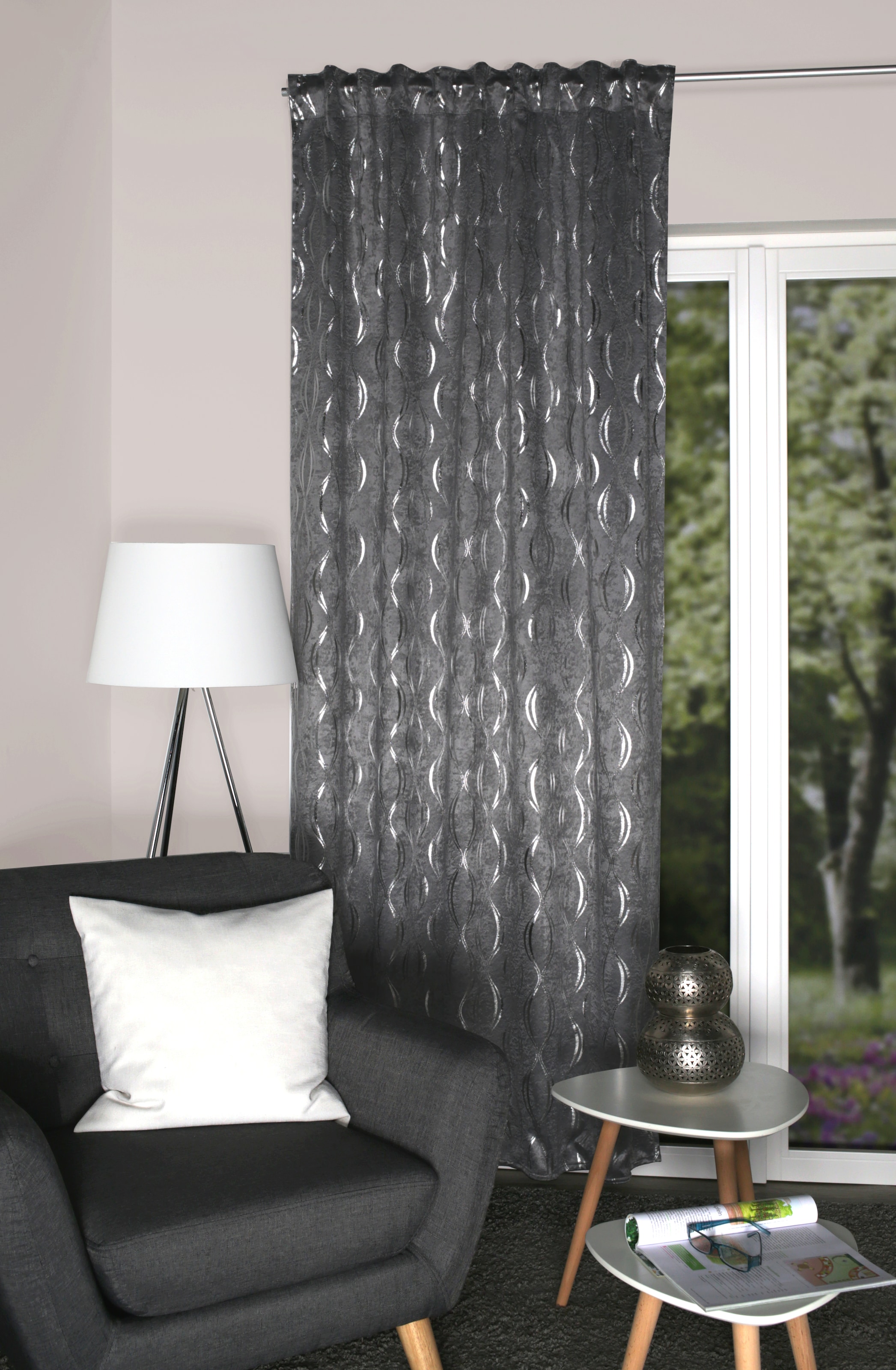 HOME WOHNIDEEN Gardine »EDDIE« Multifunktionsband 1 Stk. tlg. ABDUNKLUNGSSC günstig online kaufen