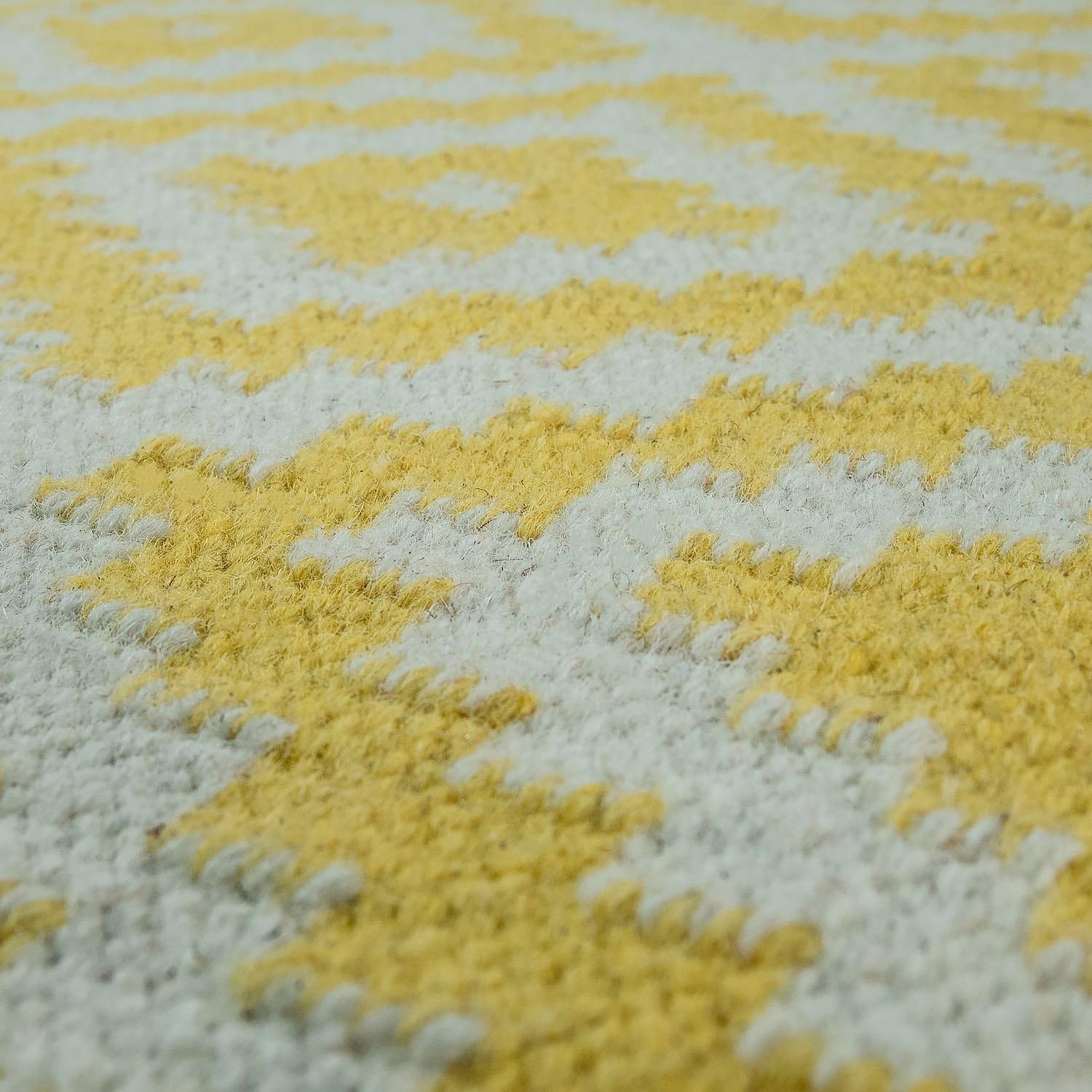 Paco Home Wollteppich »Kenitra 500«, rechteckig, 12 mm Höhe, Flachgewebe, reine Wolle, handgewebt, Rauten Design, mit Fransen