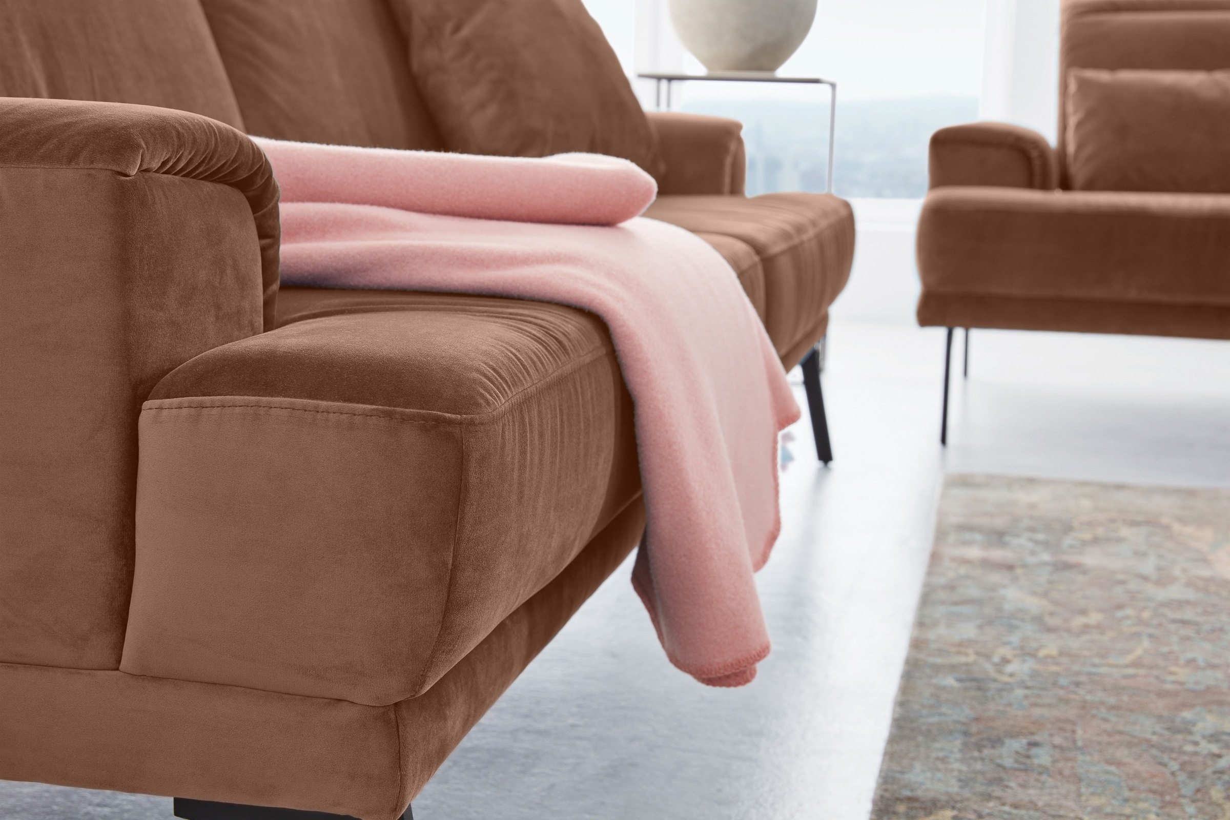 Musterring 3-Sitzer »MR 4580«, inkl. Kopf- und Sitztiefenverstellung, Fuß schwarz, B228 x T103 cm