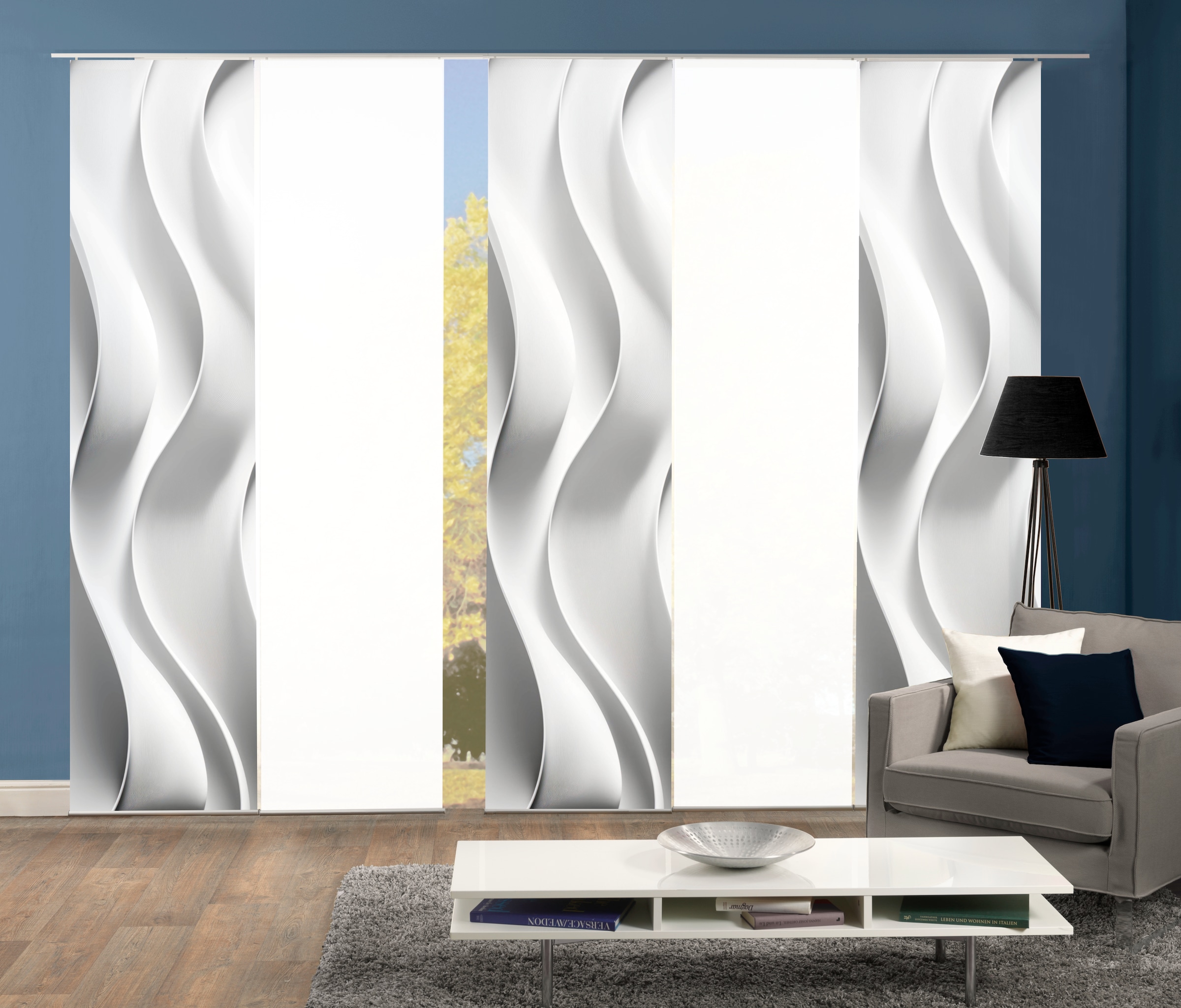 HOME WOHNIDEEN Schiebegardine »JAIR« Paneelwagen 5 Stk. tlg. SCHIEBEVORHANG günstig online kaufen