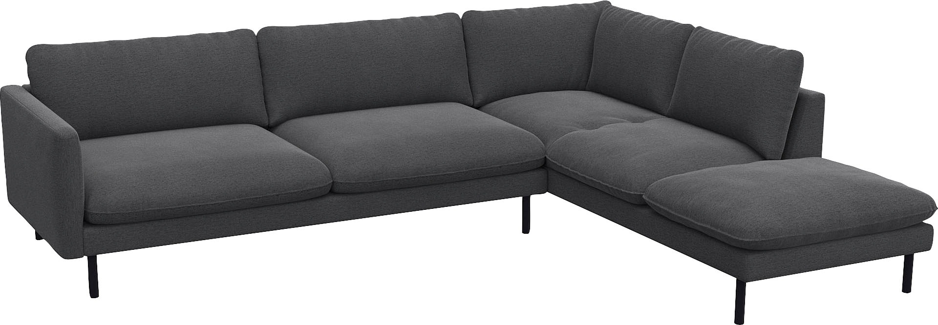 FLEXLUX Ecksofa »Bolzano, elegant und bequem, L-Form«, Sitzaufbau mit Kaltschaum & Stahl-Wellen, lose Sitz -& Rückenkissen