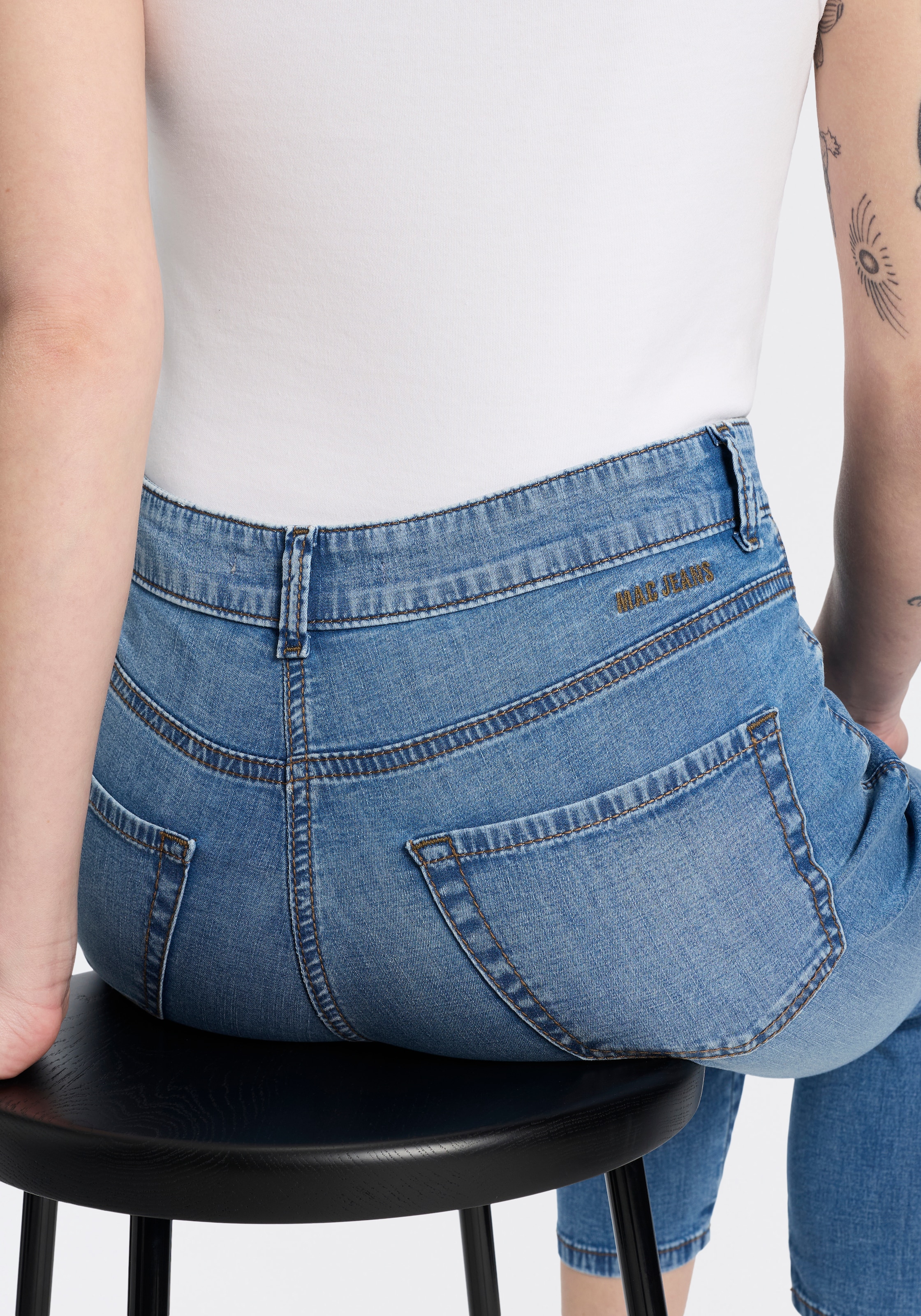 MAC Ankle-Jeans »Slim 7/8« Kontrastfarbene Nähte