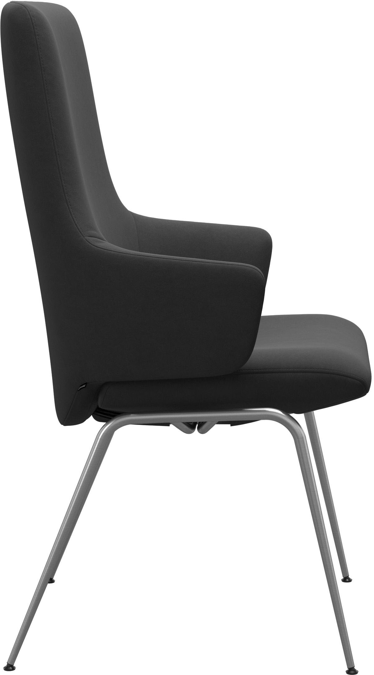 Stressless® Polsterstuhl »Laurel«, Microfaser DINAMICA, High Back mit Armlehne, Größe L, mit Beinen aus Stahl in Chrom matt