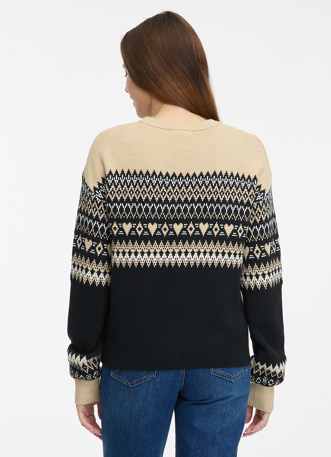 Ragwear Rundhalspullover »OSLANA« mit Jacquard Strickmuster, Rundhals, normale Passform
