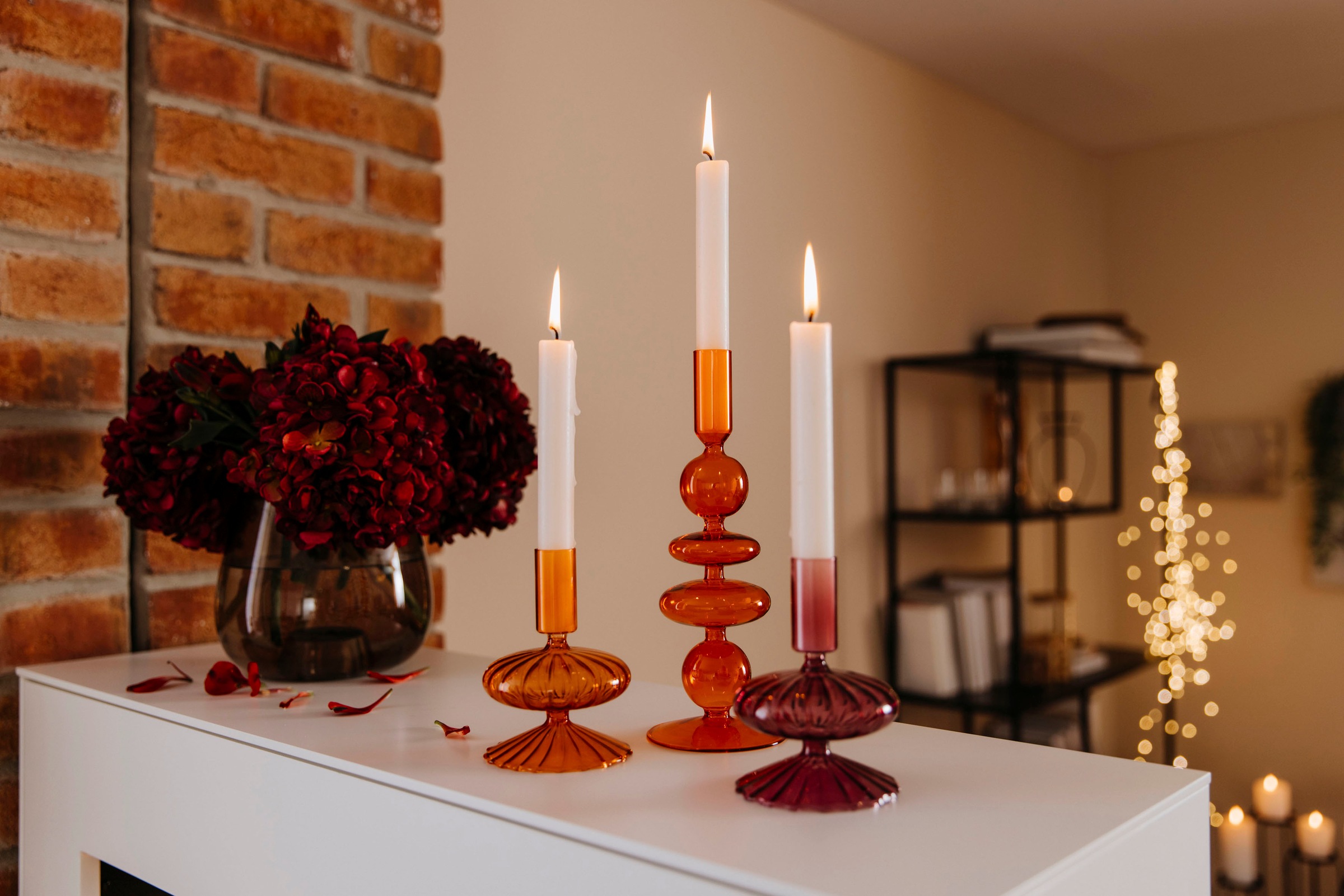 AM Design Kerzenleuchter »aus Glas«, (Set, 2 St.), Stabkerzenhalter, Höhe  ca. 10 cm online bestellen | Windlichter