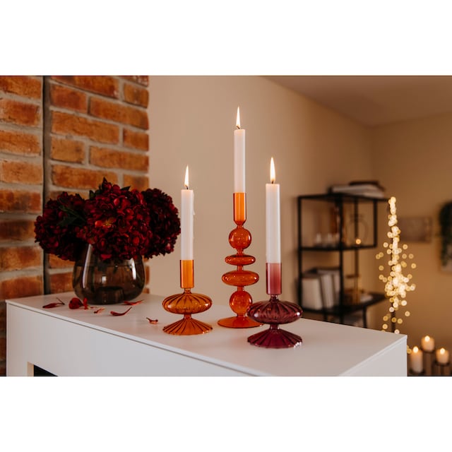 AM Design Kerzenleuchter »aus Glas«, (Set, 2 St.), Stabkerzenhalter, Höhe  ca. 10 cm online bestellen