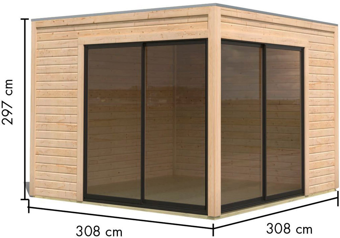 Karibu Gartenhaus »"Ditsche 3" naturbelassen«, aus hochwertiger nordischer Fichte