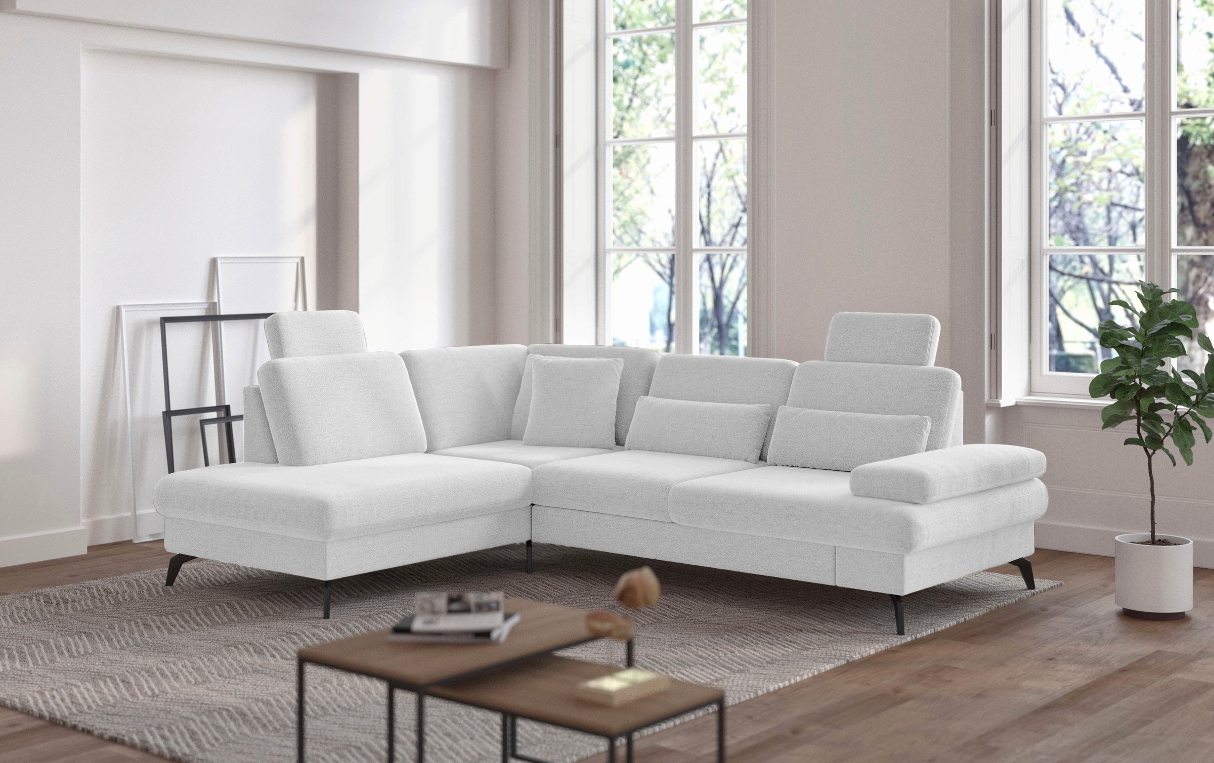 sit&more Ecksofa »Morris L-Form, inkl. Sitztiefenverstellung«, wahlweise mit Armteilverstellung, Bettfunktion & Bettkasten