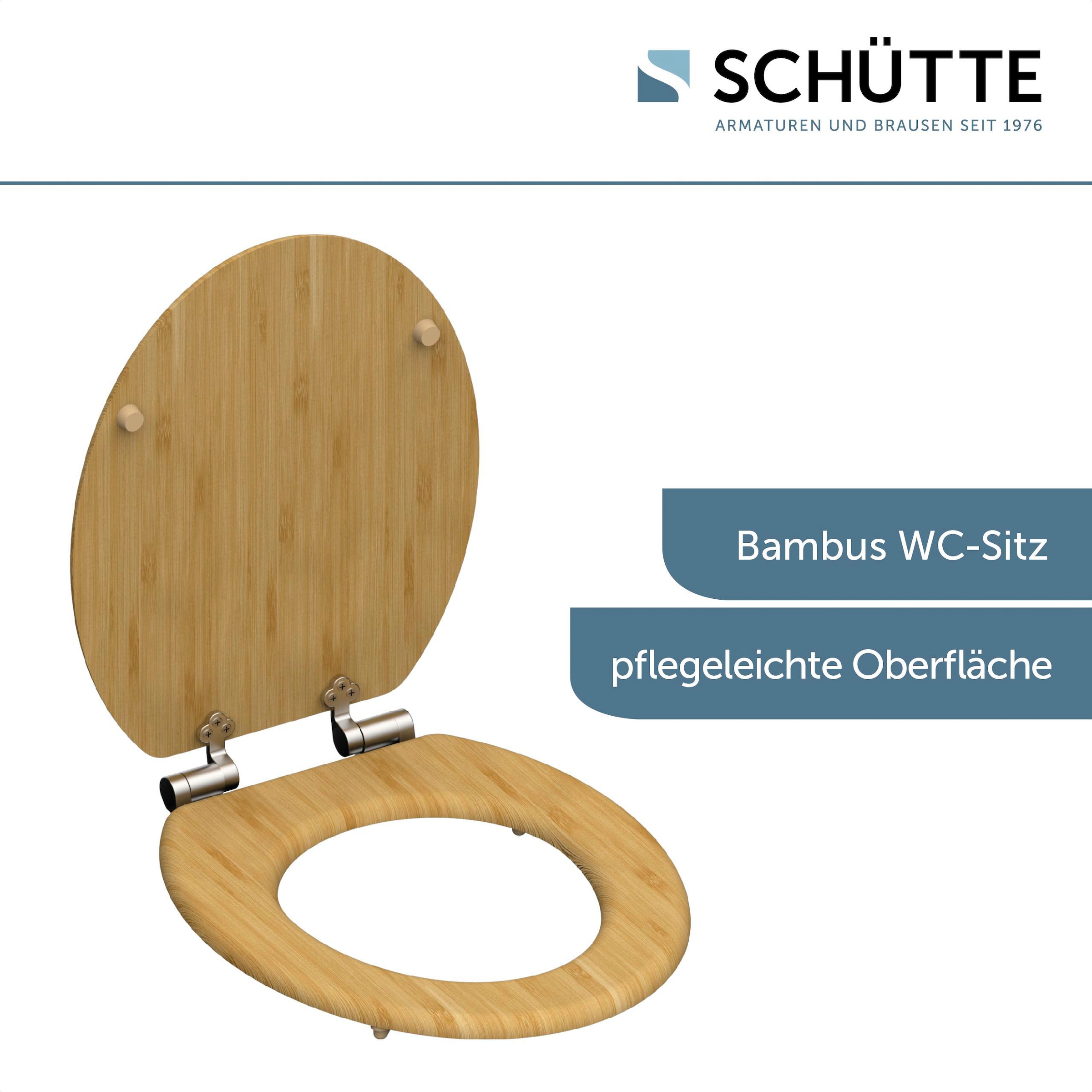 Schütte WC-Sitz »Bambus«, (1 St.), bruchsicher und kratzfest, Absenkautomatik, Standardmaß