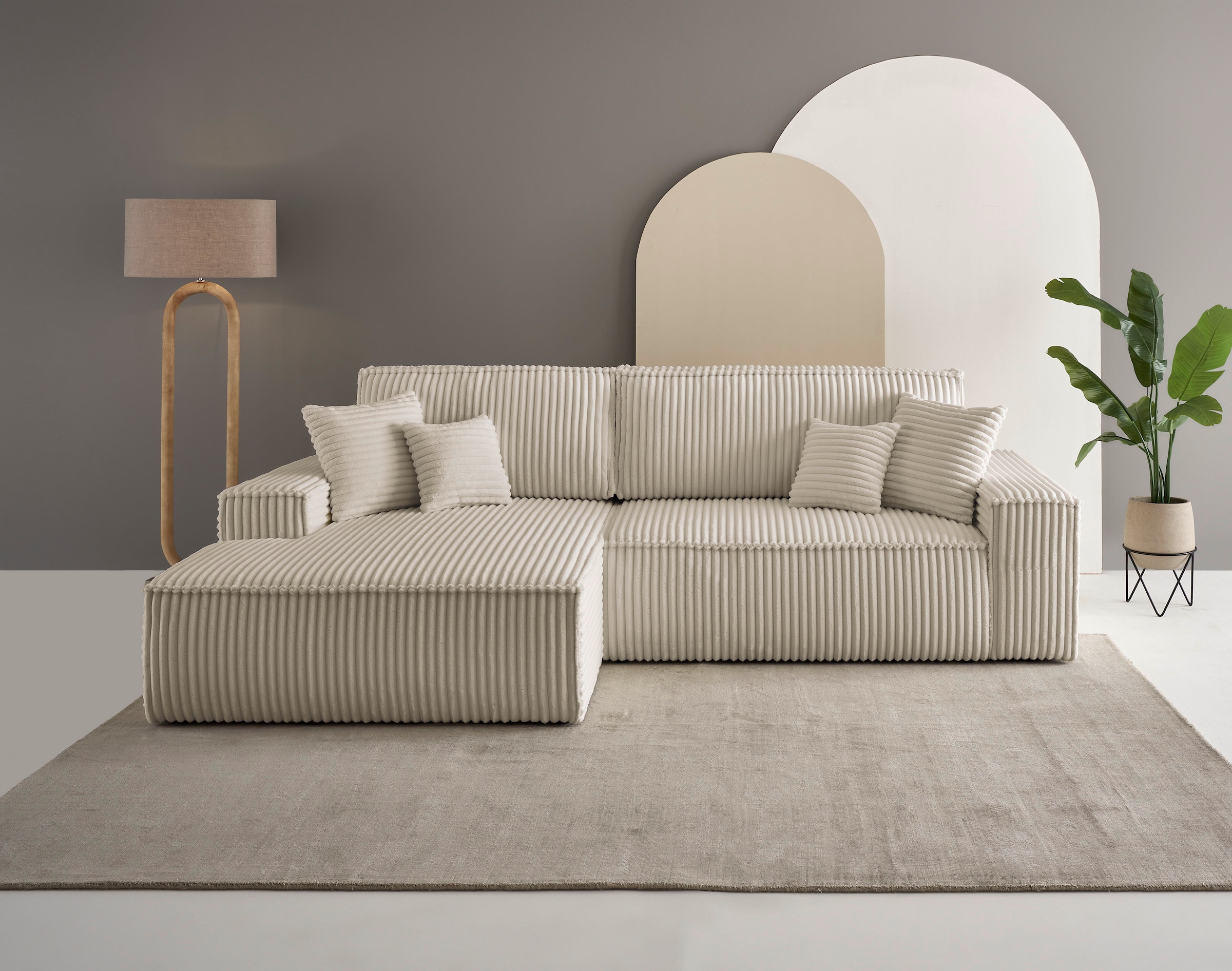 OTTO home Ecksofa »FINNLEY, L-Form 257 cm, Schlafsofa« mit Bettkasten, in B günstig online kaufen