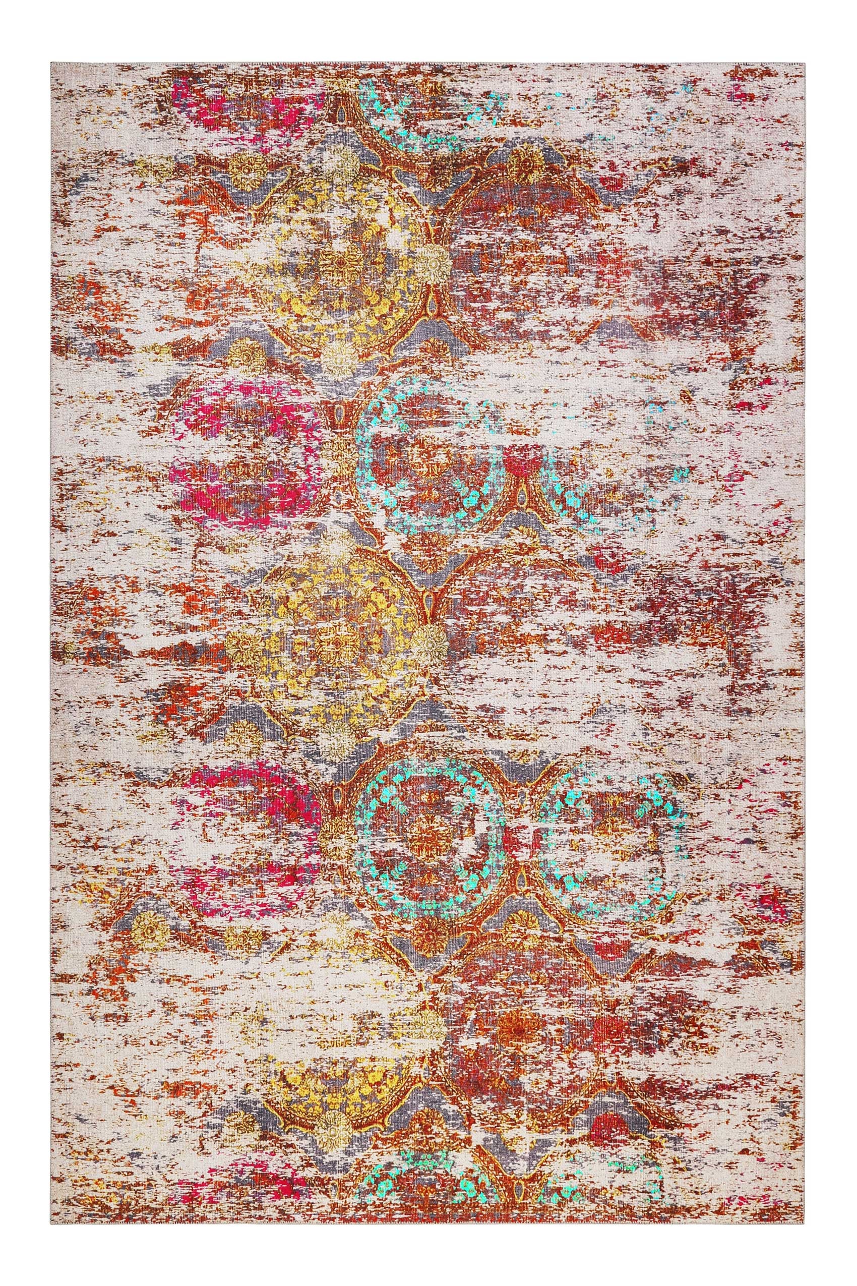 Wecon home Teppich »Focus« rechteckig 6 mm Höhe Vintage, Baumwolle, Kurzflor, Wohnzimmer, Schlafzimmer, pflegeleicht