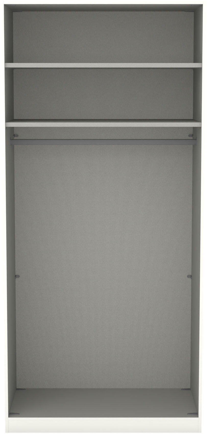 Musterring Drehtürenschrank »San Diego, Kleiderschrank, Schrank, Garderobe, mit Glastüren« weiß, Türen gedämpft, 2 Höhen, mehrere Breiten, MADE IN GERMANY, 1 Stk. tlg. 2-türig (gedämpft), 2 Böden, 1 Kleiderstange, Chromgriffe