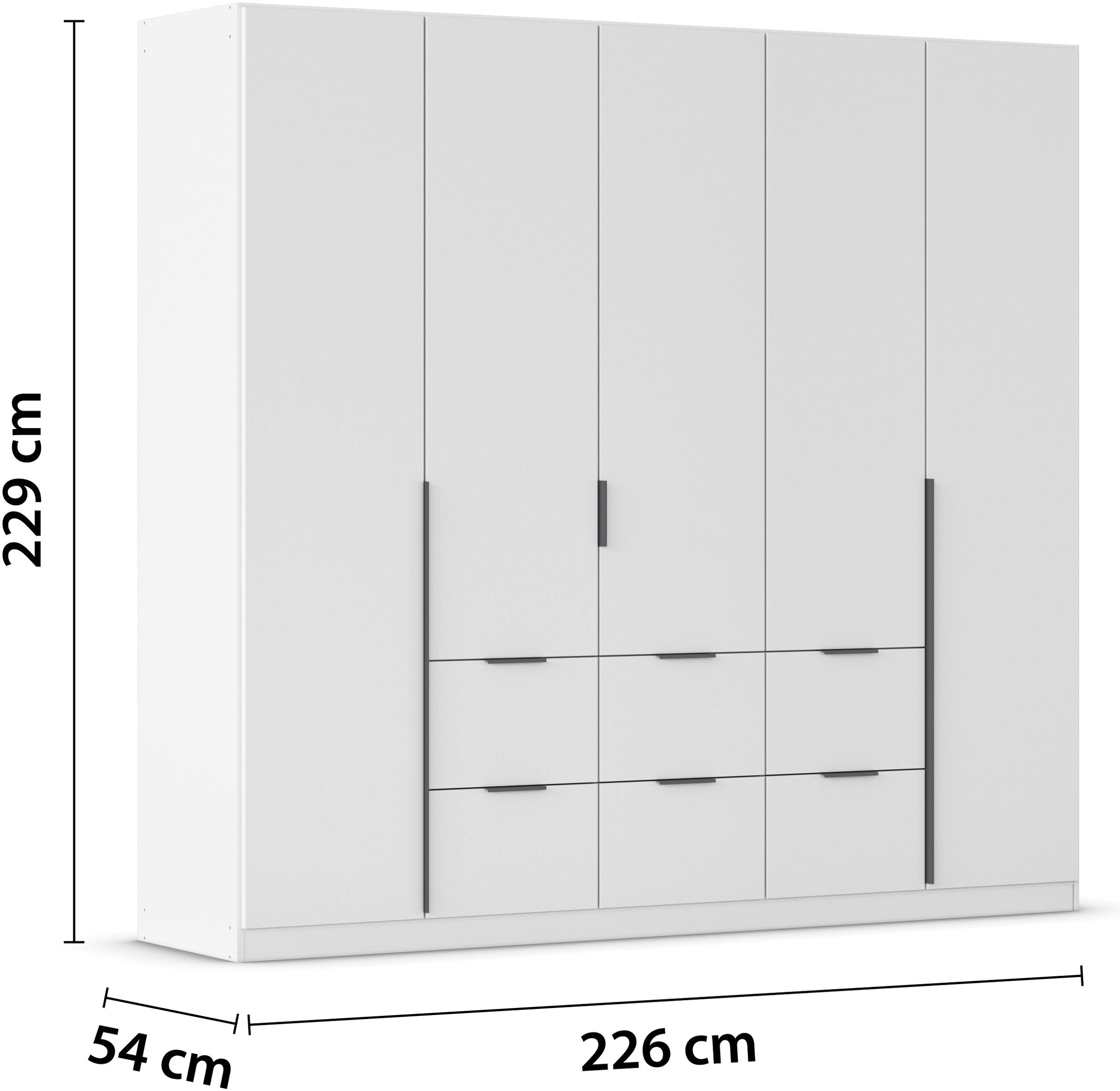 rauch Drehtürenschrank »Kleiderschrank Schrank Garderobe AGORDO mit Dekor- oder Hochglanzfront«, (in zwei Griff-Farben mit Dekor- oder Hochglanzfront), mit Außenschubkästen, in 6 Breiten und 2 Höhen MADE IN GERMANY