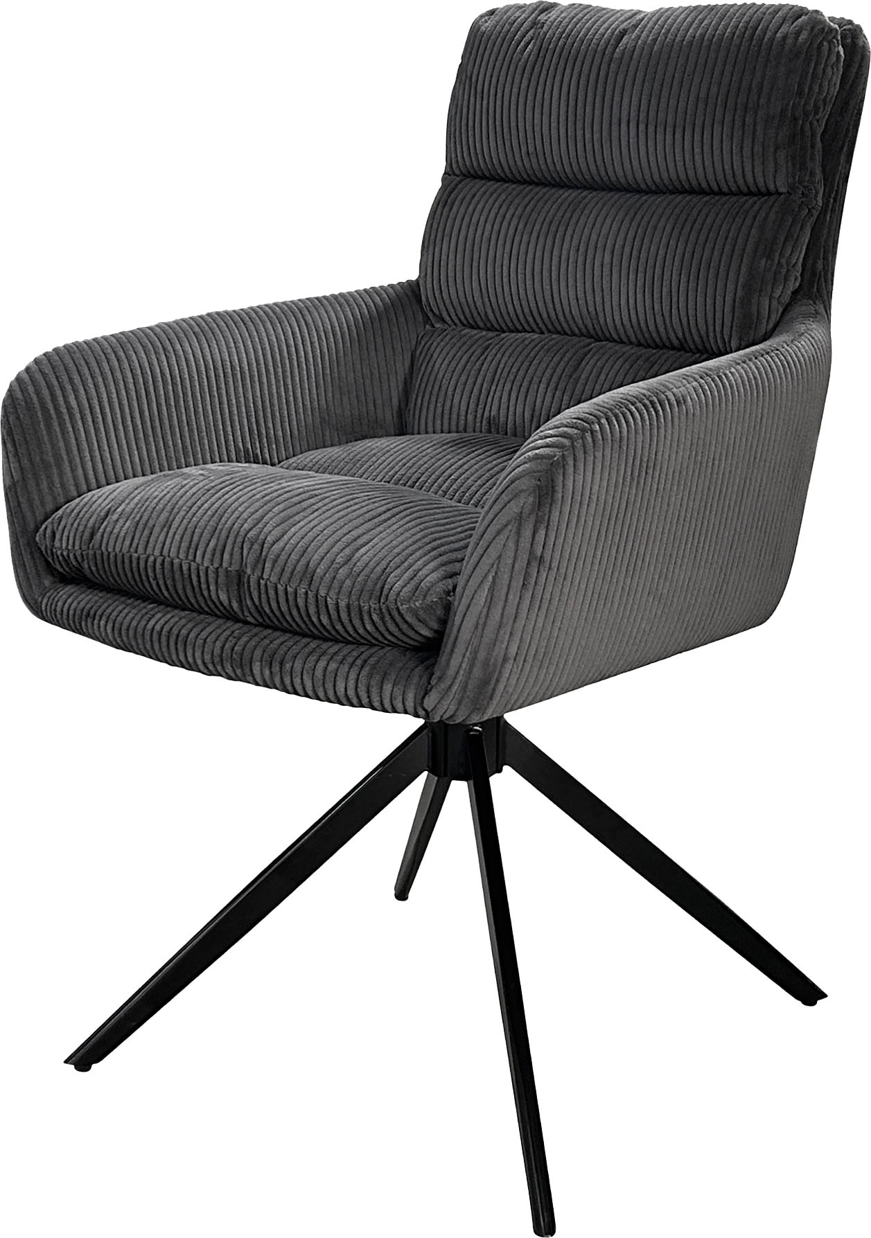 byLIVING Esszimmerstuhl »Pura (2er-Set)«, (Set), Sitzschale 360°drehbar, Metall schwarz, Armlehnstuhl, diverse Farben
