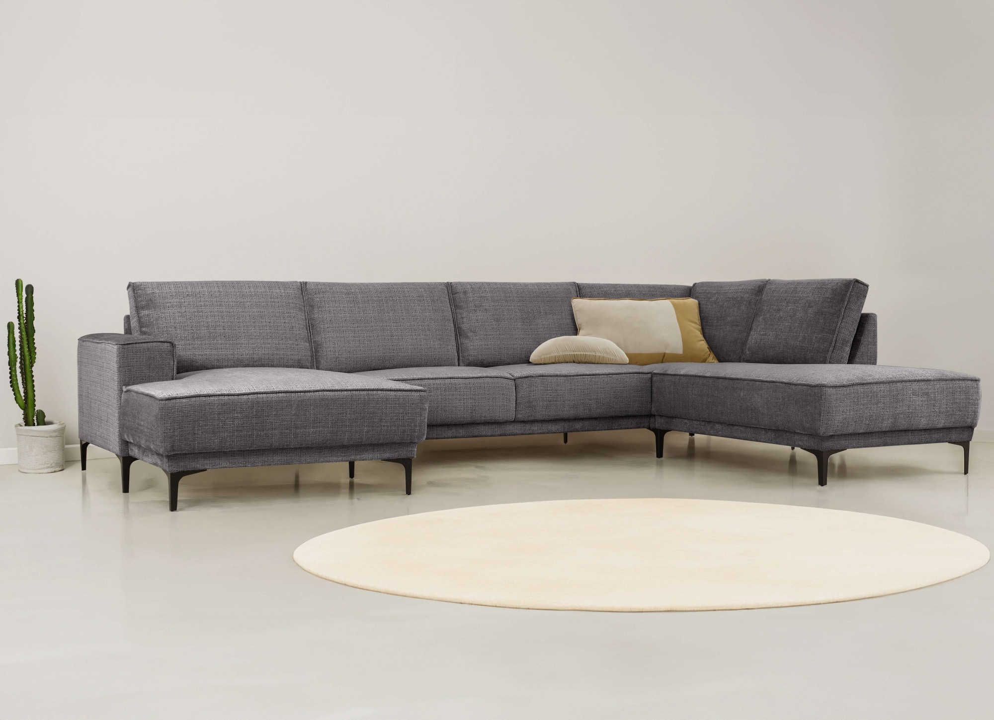 OTTO home Wohnlandschaft »XXL Sofa Oland, Struktur, Flachgewebe, Luxus-Micr günstig online kaufen