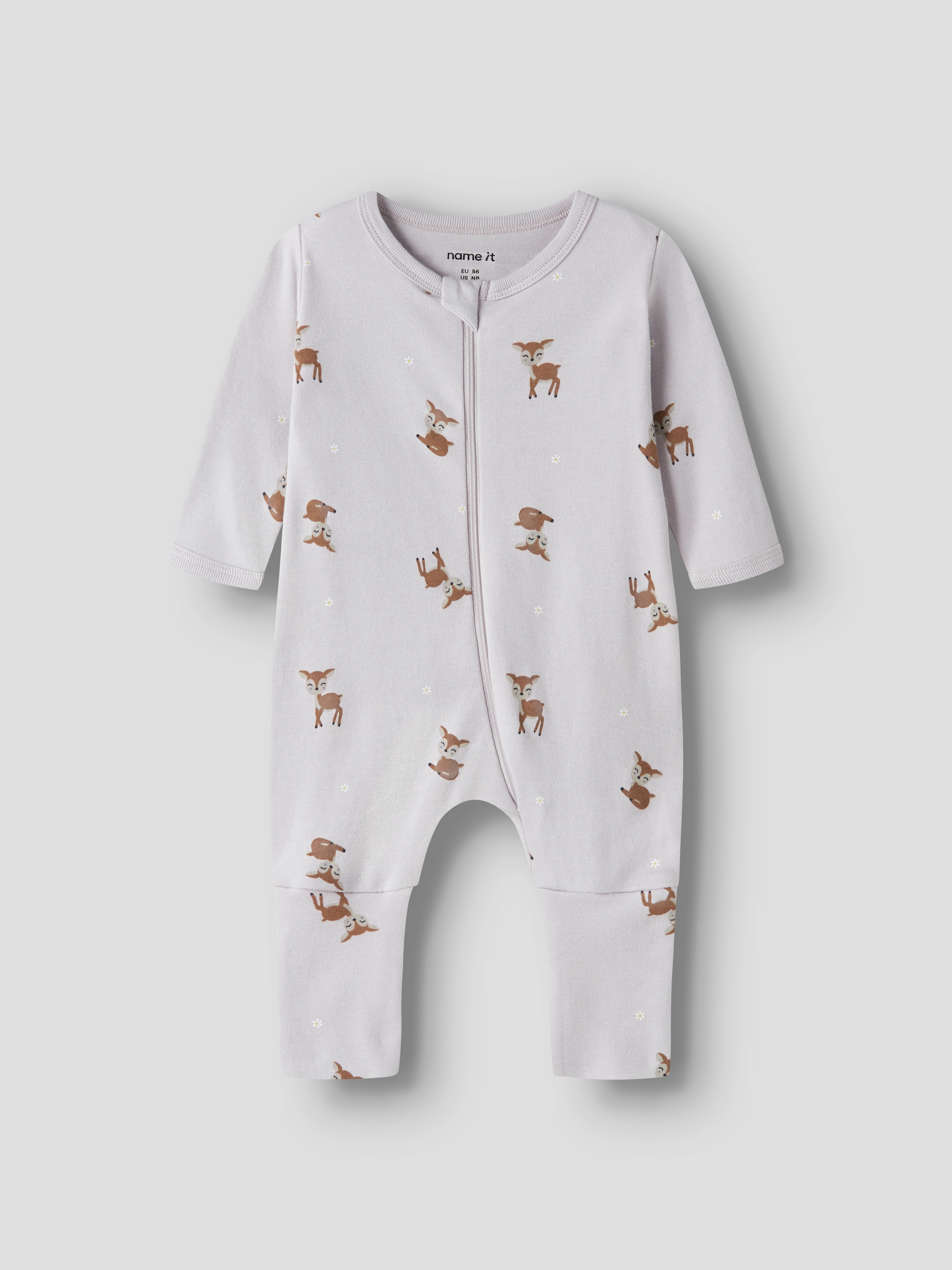 Name It Schlafanzug »NBFNIGHTSUIT 2P ZIP FF LILAC DEER NOOS« Packung, 2 tlg.