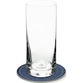 Contento Longdrinkglas, (Set, 4 tlg., 2 Longdrinkgläser und 2 Untersetzer), Anker, 400 ml, 2 Gläser, 2 Untersetzer