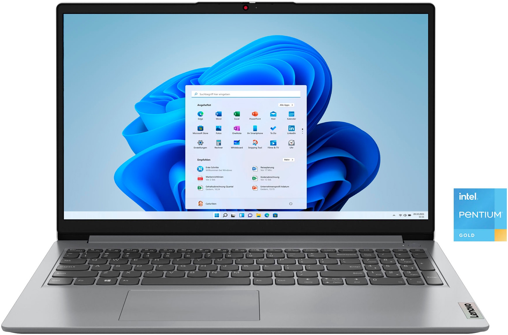 Bild von Lenovo Notebook »IdeaPad 1 15IAU7«, 39,6 cm, / 15,6 Zoll, Intel, Pentium Gold, UHD Graphics, 256 GB SSD
