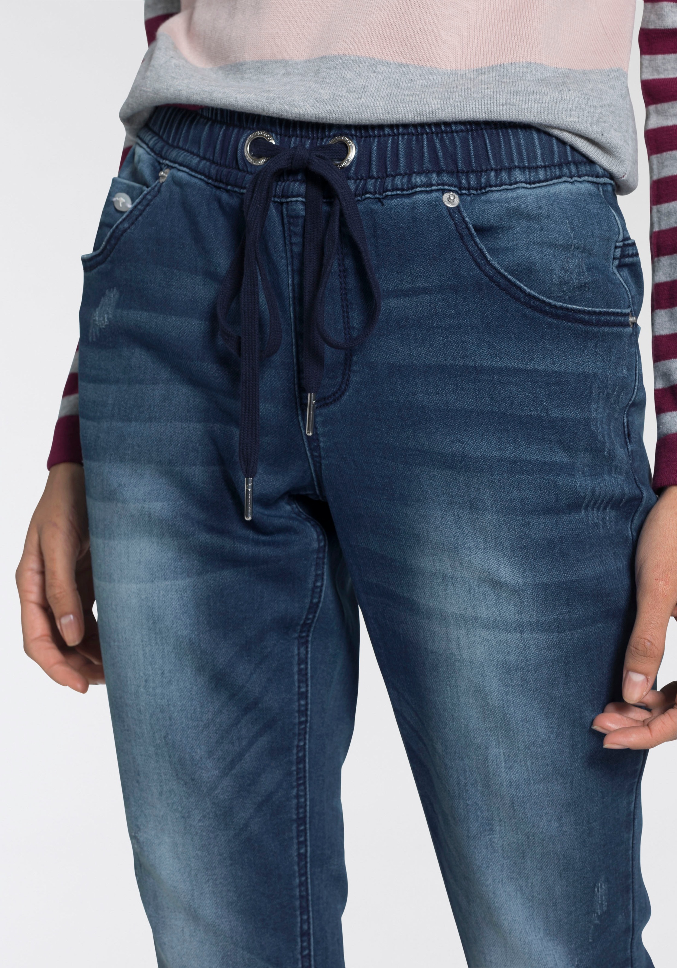 KangaROOS Jogg »JOGG-DENIM-CAPRI«, Denim-Optik mit in bestellen elastischem Bündchen Pants online