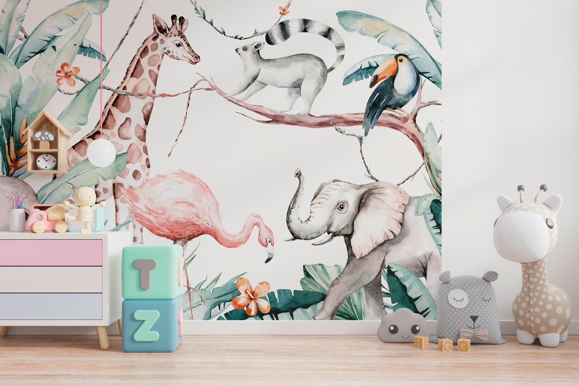 A.S. Création Vliestapete »Dschungel Fototapete Tiere Aquarell Bunt« matt s günstig online kaufen