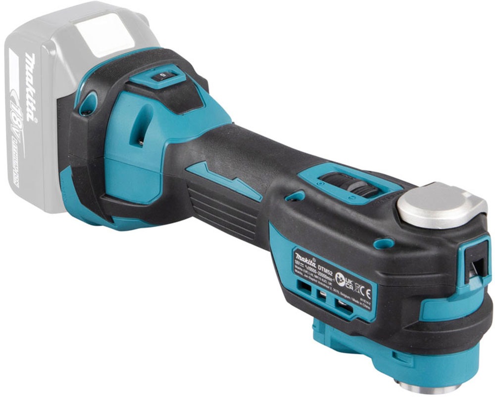 Makita Akku-Multifunktionswerkzeug »»DTM52ZJX2« 18V, ohne Akku und Ladegerät« 10.000-20.000 min⁻¹, vielseitige zum Sägen, Schleifen und Polieren