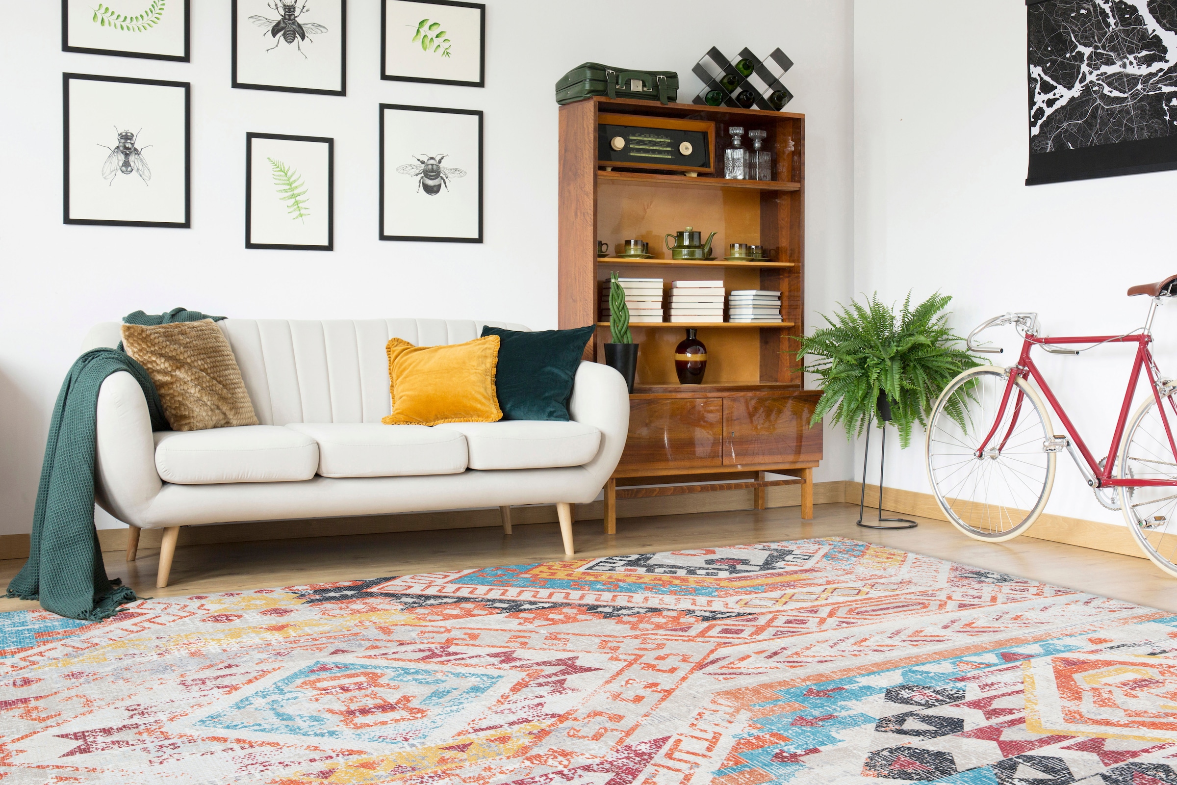 Arte Espina Teppich »Indiana 200«, rechteckig, 10 mm Höhe, Vintage Optik, Wohnzimmer